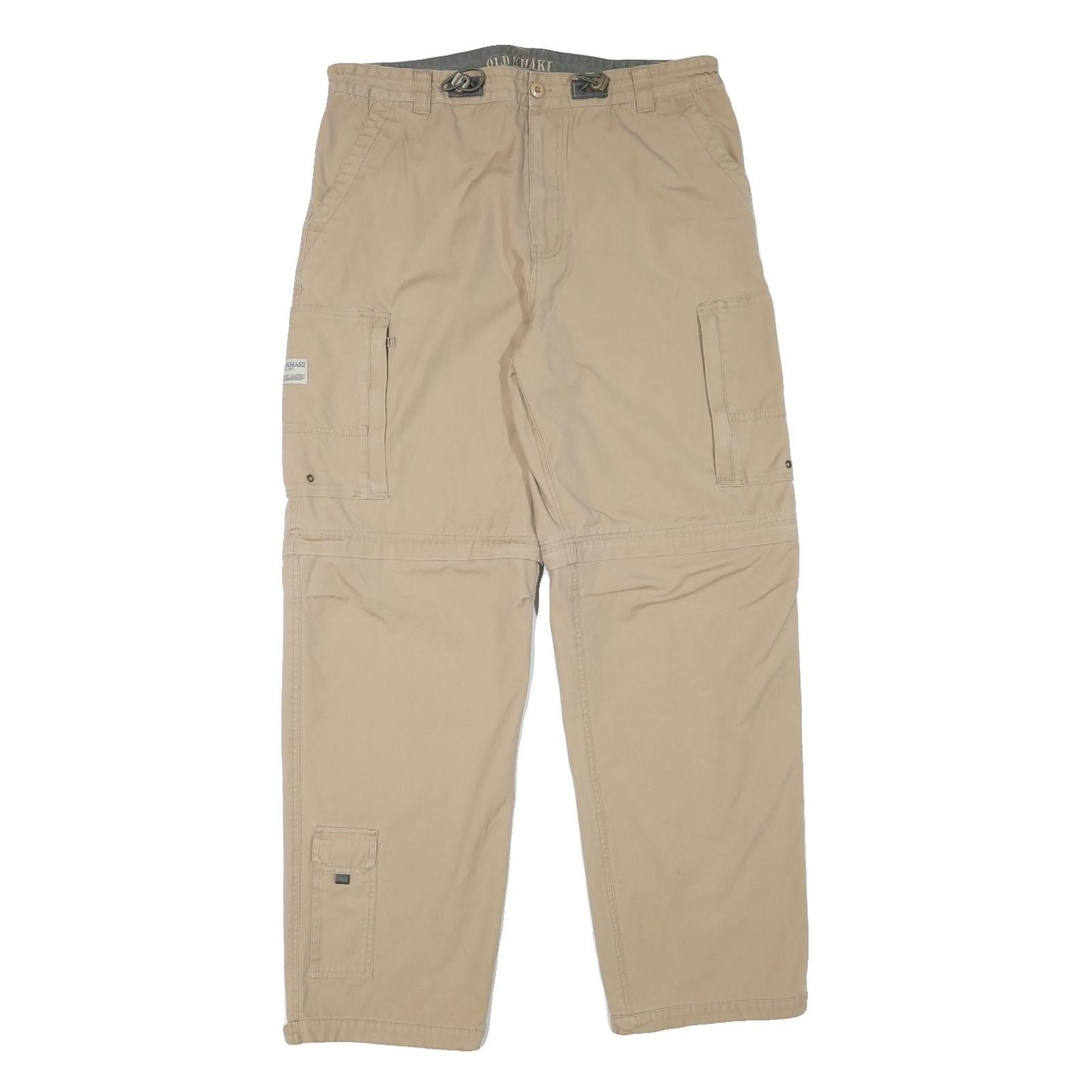 OLD KHAKI Mens Cotton Blend Beige Relaxed Cargo Trousers W35 L32 Refurbished - N/A refurbished available on Cerqular