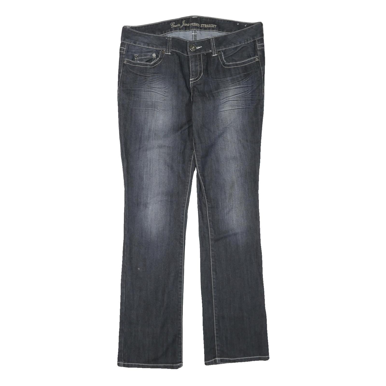 GUESS JEANS Womens Blue Regular Straight Denim Medium W36 L33 Zip Closure Refurbished - N/A refurbished available on Cerqular