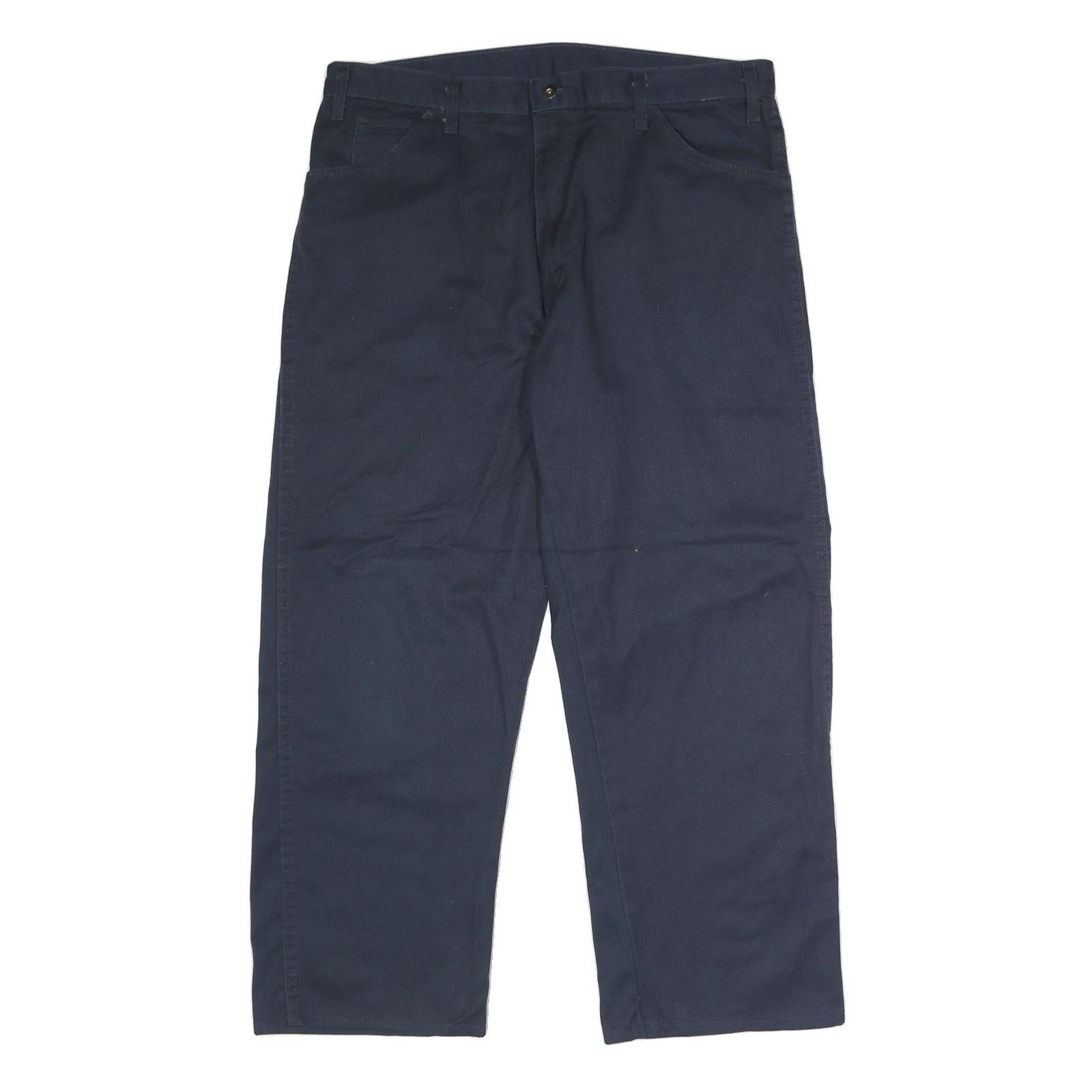 DICKIES Mens Polyester Blend Navy Regular Straight Trousers W38 L29 Workwear Zip Refurbished - N/A refurbished available on Cerqular