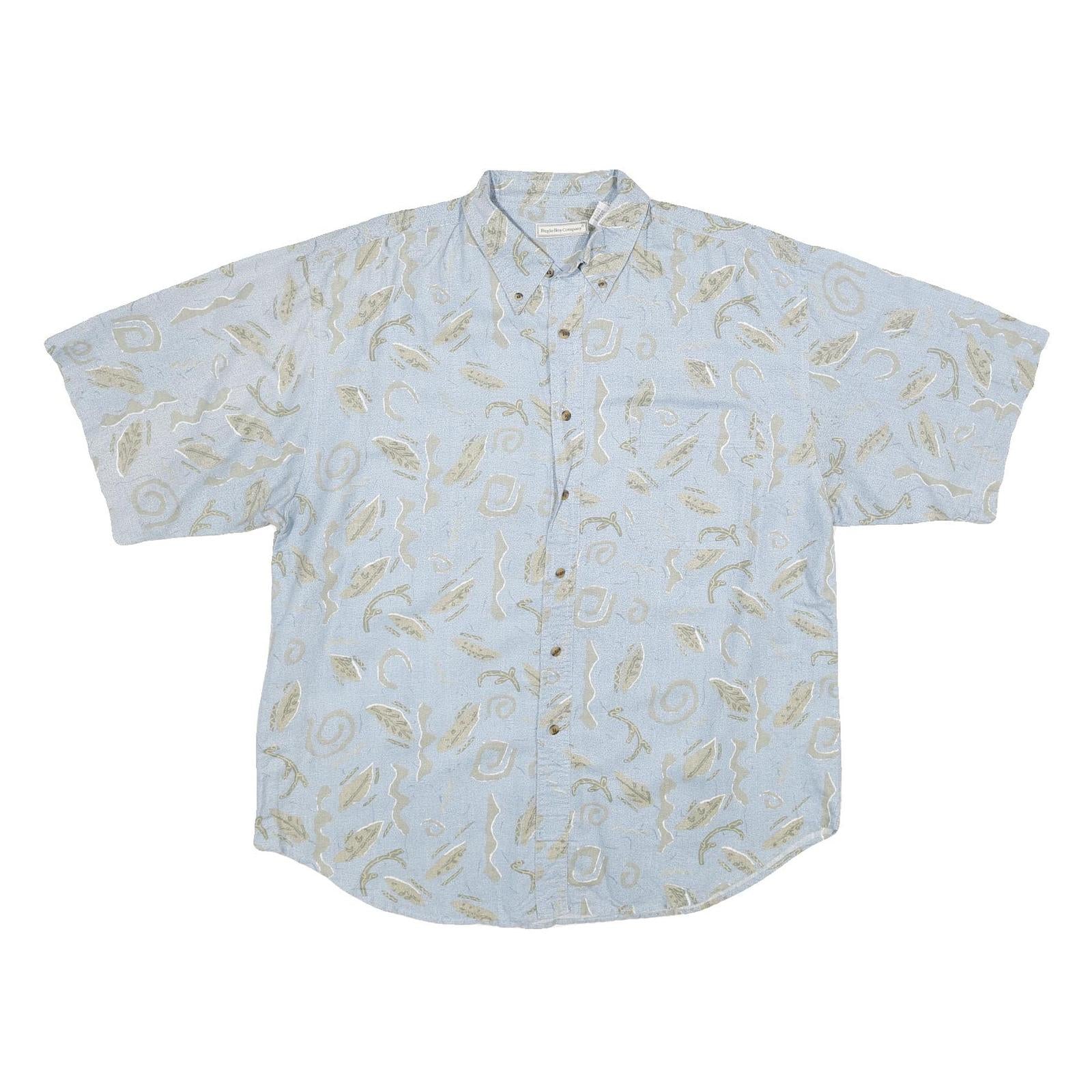 BUGLE BOY Mens Blue Cotton Blend Shirt 2XL Button Down Short Sleeve Summer Refurbished - N/A refurbished available on Cerqular