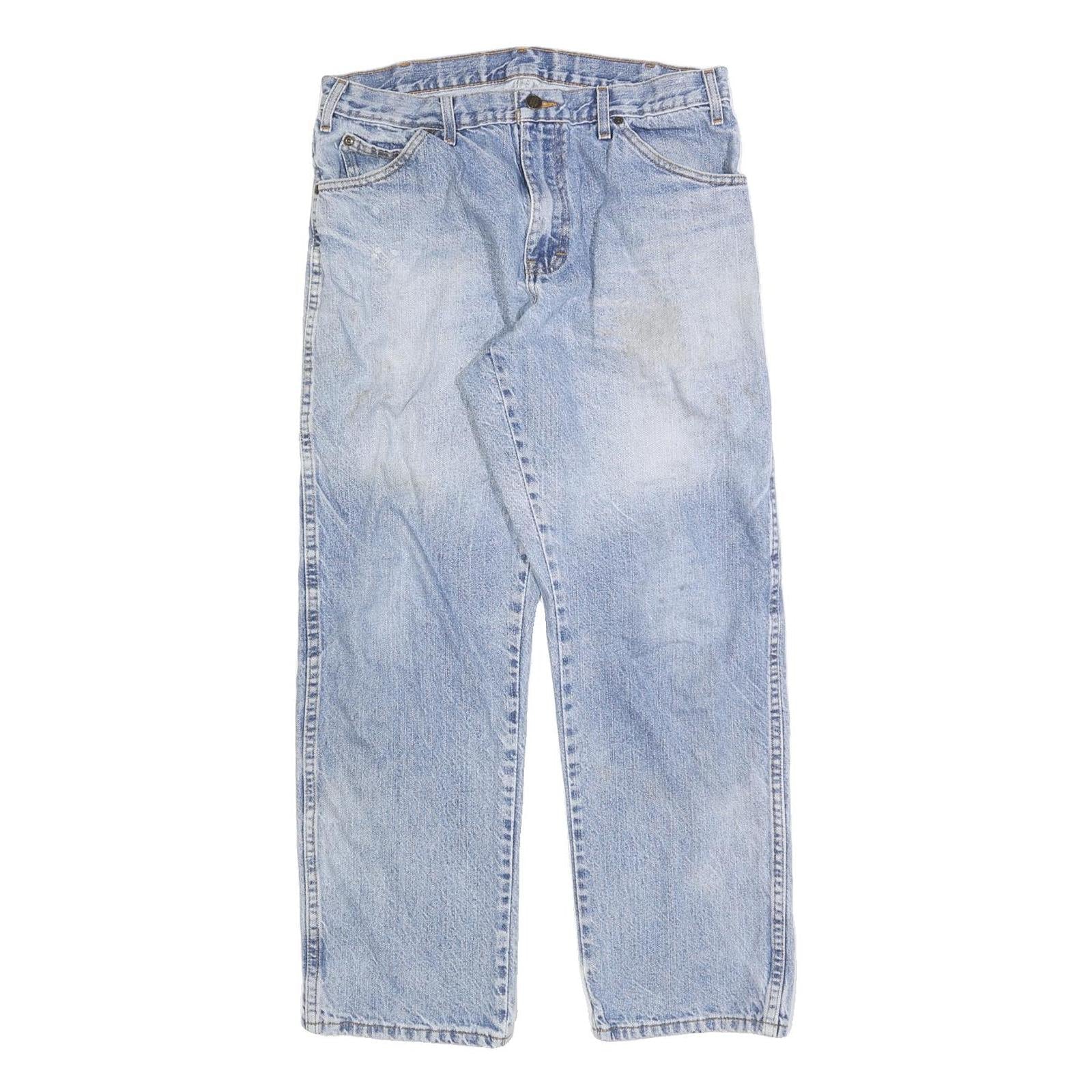DICKIES Mens Blue Regular Straight Denim Light W33 L30 Cotton Blend Zip Jeans Refurbished - N/A refurbished available on Cerqular