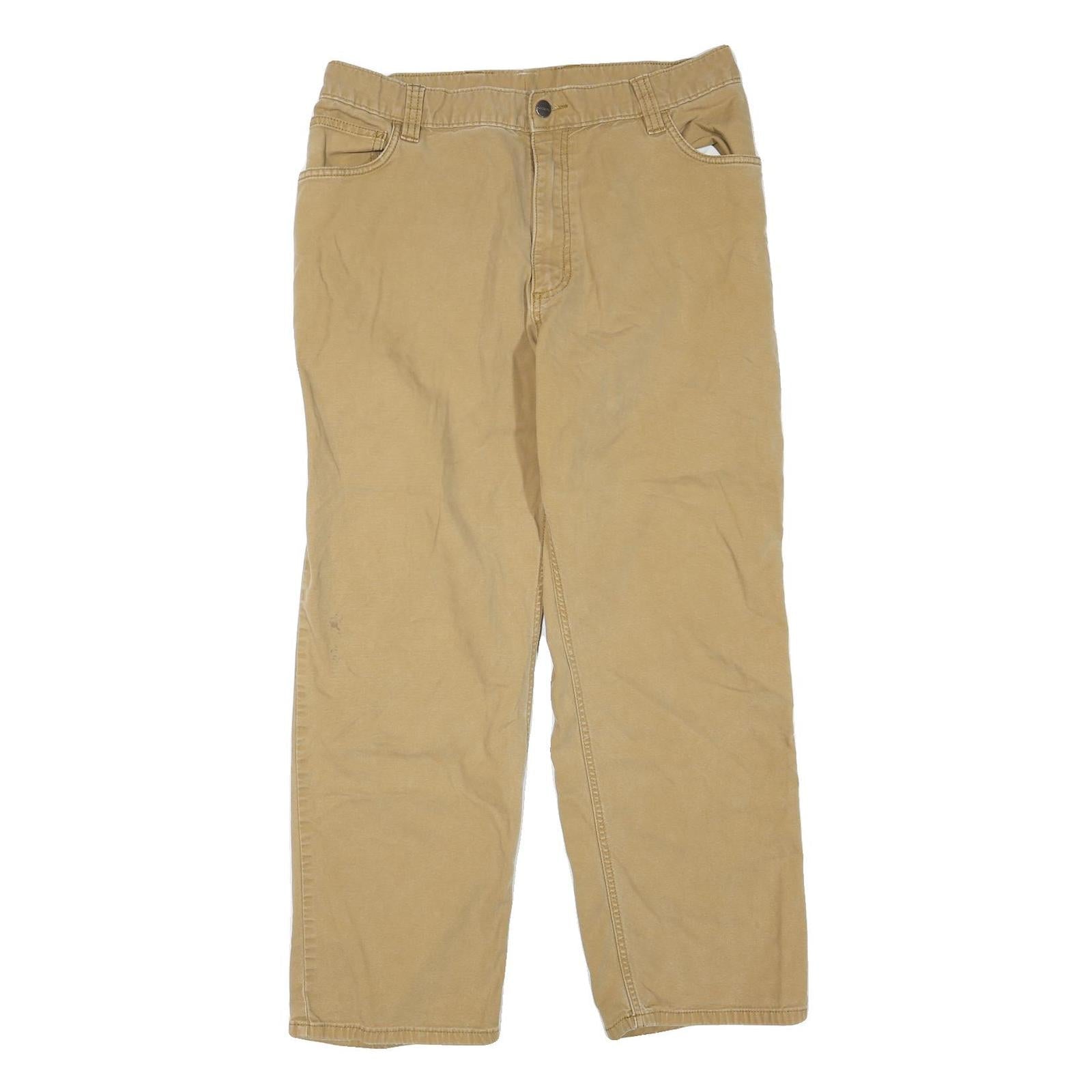 CARHARTT Mens Cotton Blend Beige Regular Fit Straight Leg Trousers W32 L27 Refurbished - N/A refurbished available on Cerqular