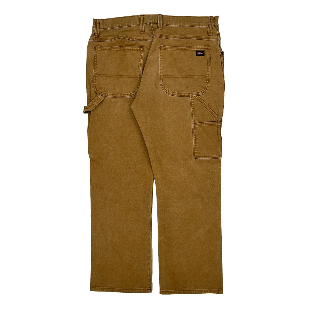 Dickies Carpenter Trousers - 35W 29L Brown Cotton Refurbished - Thrifted (note: this is a term often used to describe second- refurbished available on Cerqular