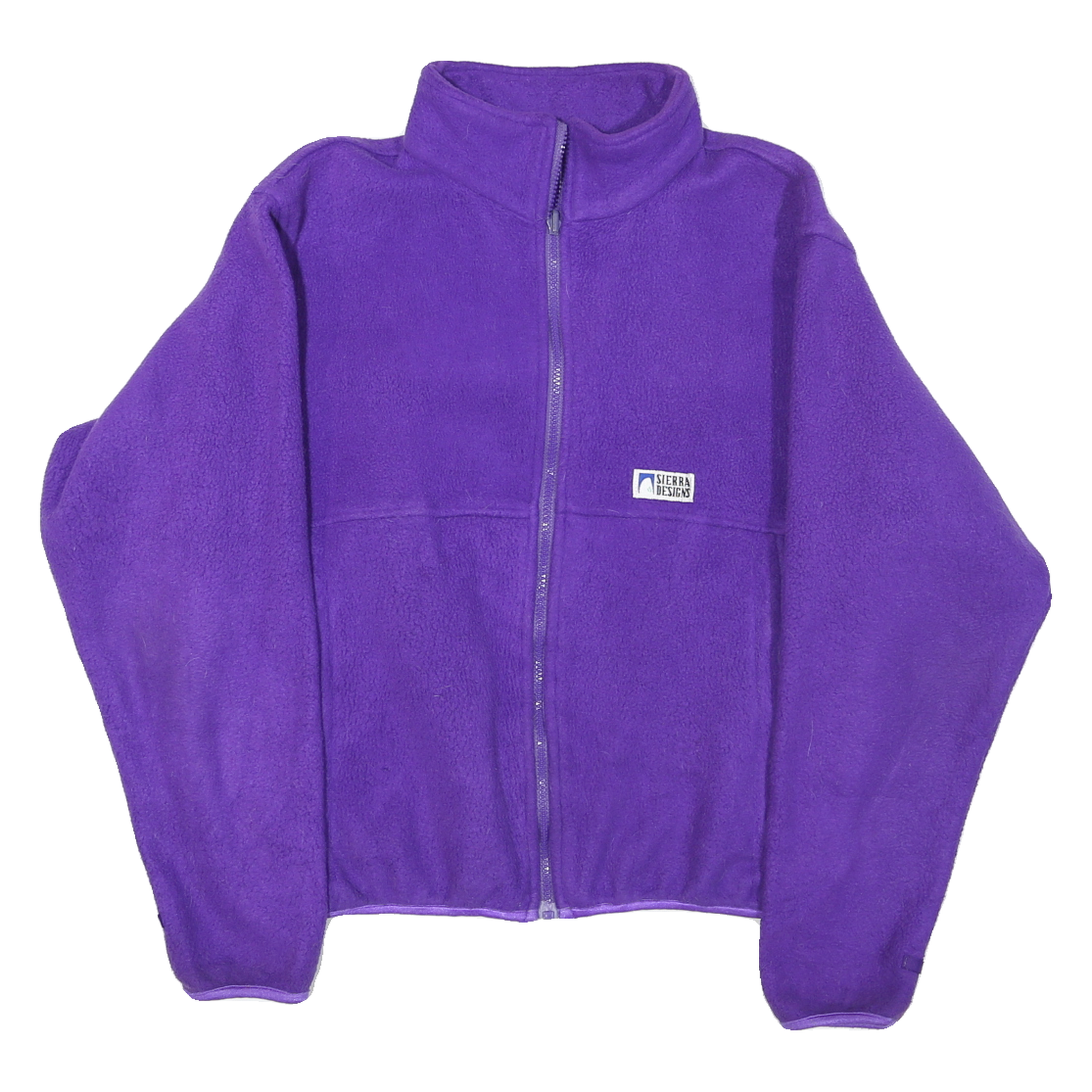Womens Purple Plain Zip Jacket M Polyester Fleece Casual Warm Refurbished - N/A refurbished available on Cerqular