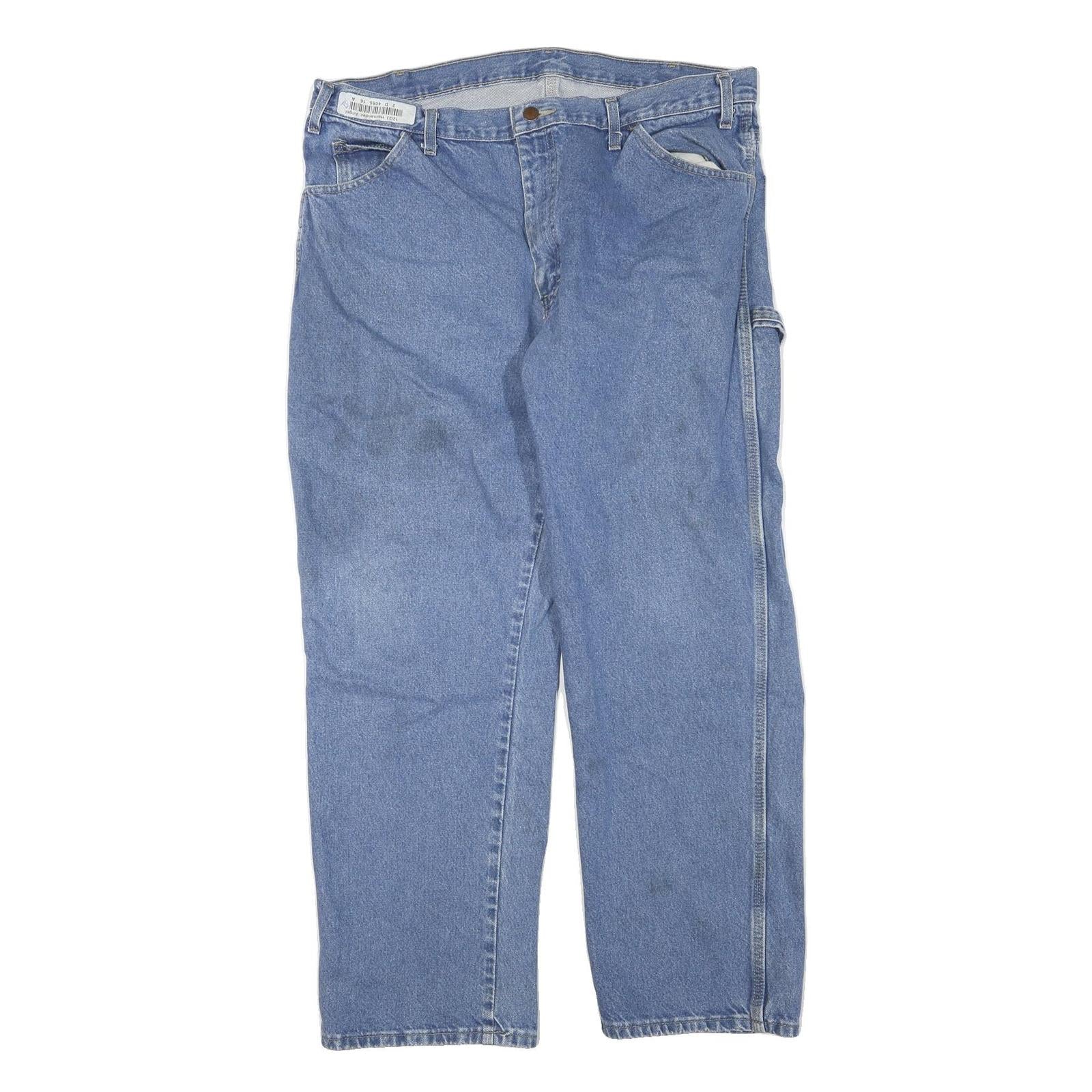 DICKIES Mens Jeans Blue Regular Straight Denim Medium W38 L30 Workwear Zip Refurbished - N/A refurbished available on Cerqular