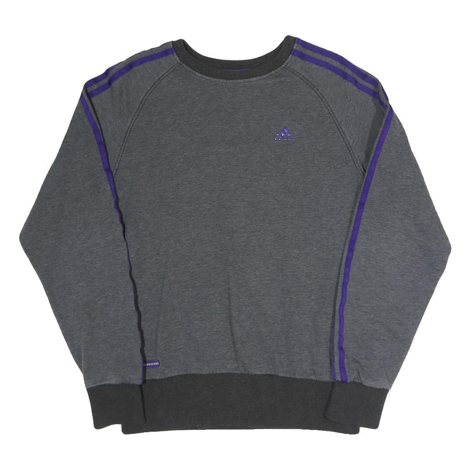 ADIDAS Mens Grey & Purple Sweatshirt Crew Neck S Athletic Casual Training Top Refurbished - N/A refurbished available on Cerqular