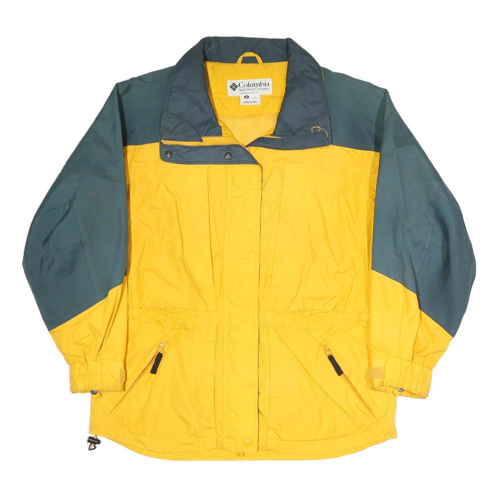 COLUMBIA Womens Yellow & Grey Outdoor Jacket M Polyester Blend Zip Casual Refurbished - N/A refurbished available on Cerqular
