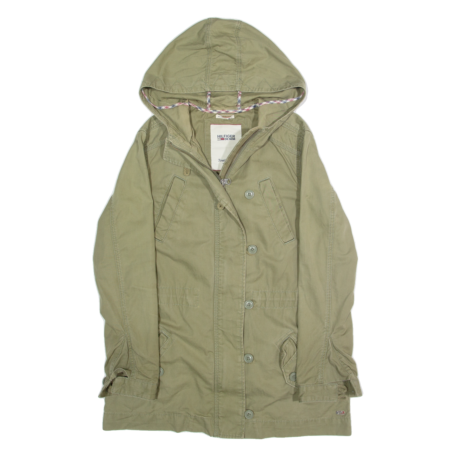 HILFIGER DENIM Womens Jacket Green Hooded XS Refurbished - N/A refurbished available on Cerqular