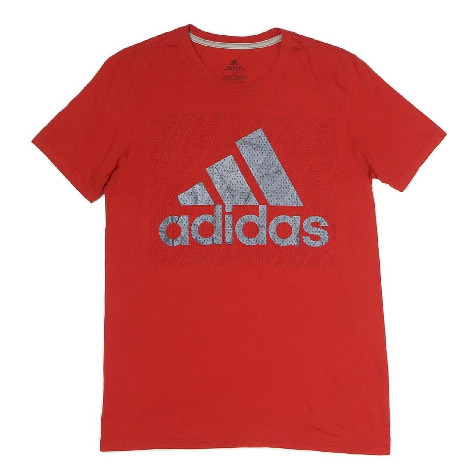 ADIDAS Mens Red Graphic T-Shirt S Short Sleeve Crew Neck Climalite Refurbished - N/A refurbished available on Cerqular