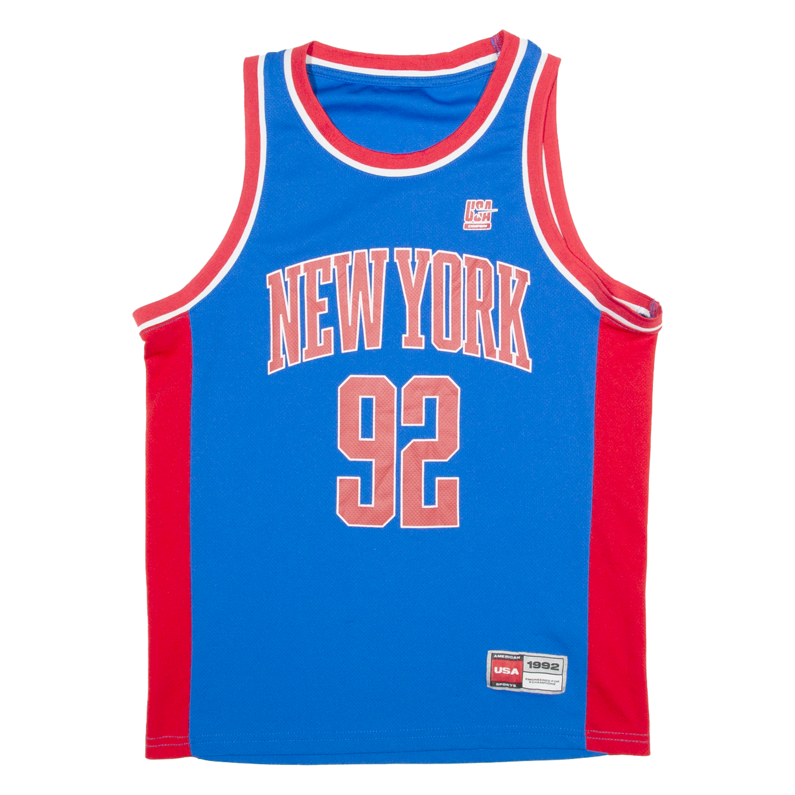 USA Champions Mens Vest Blue Sleeveless 90s USA V-Neck S Refurbished - N/A refurbished available on Cerqular