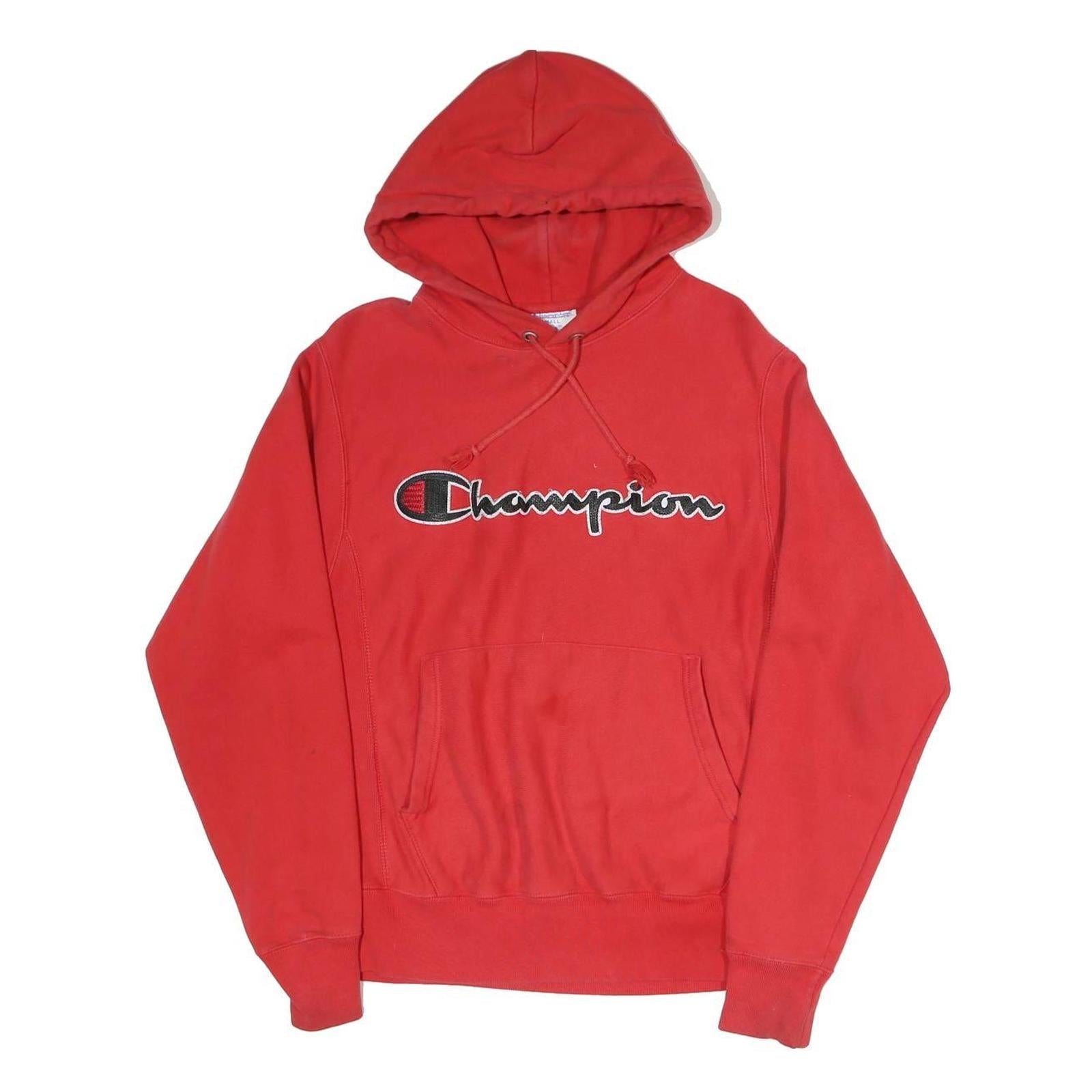 CHAMPION REVERSE WEAVE Mens Red Hoodie S Cotton Blend Pullover Casual Refurbished - N/A refurbished available on Cerqular