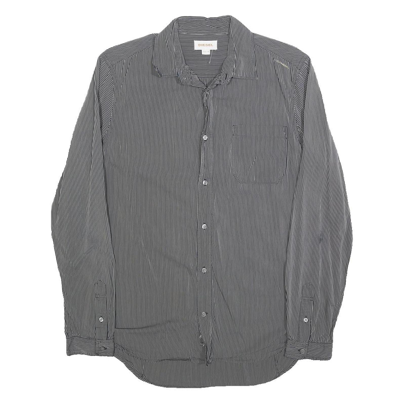 Buy DIESEL Mens Black Striped Cotton Blend Shirt M Button Down Long Sleeve Casual Refurbished - $29.89 DIESEL Mens Black Striped Cotton Blend Shirt M Button Down Long Sleeve Casual Refurbished - N/A refurbished available on Cerqular