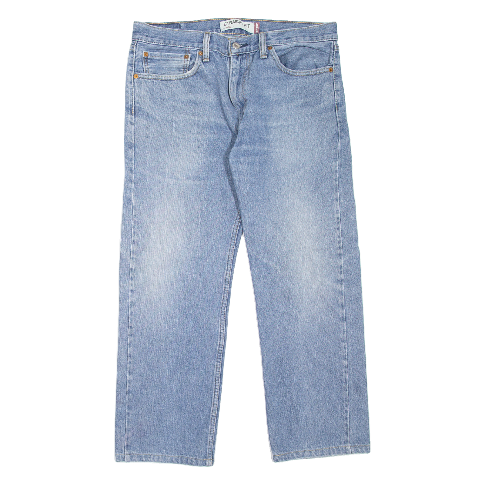 LEVI'S 505 Jeans Mens Blue Regular Straight Stone Wash W34 L26 Refurbished - N/A refurbished available on Cerqular