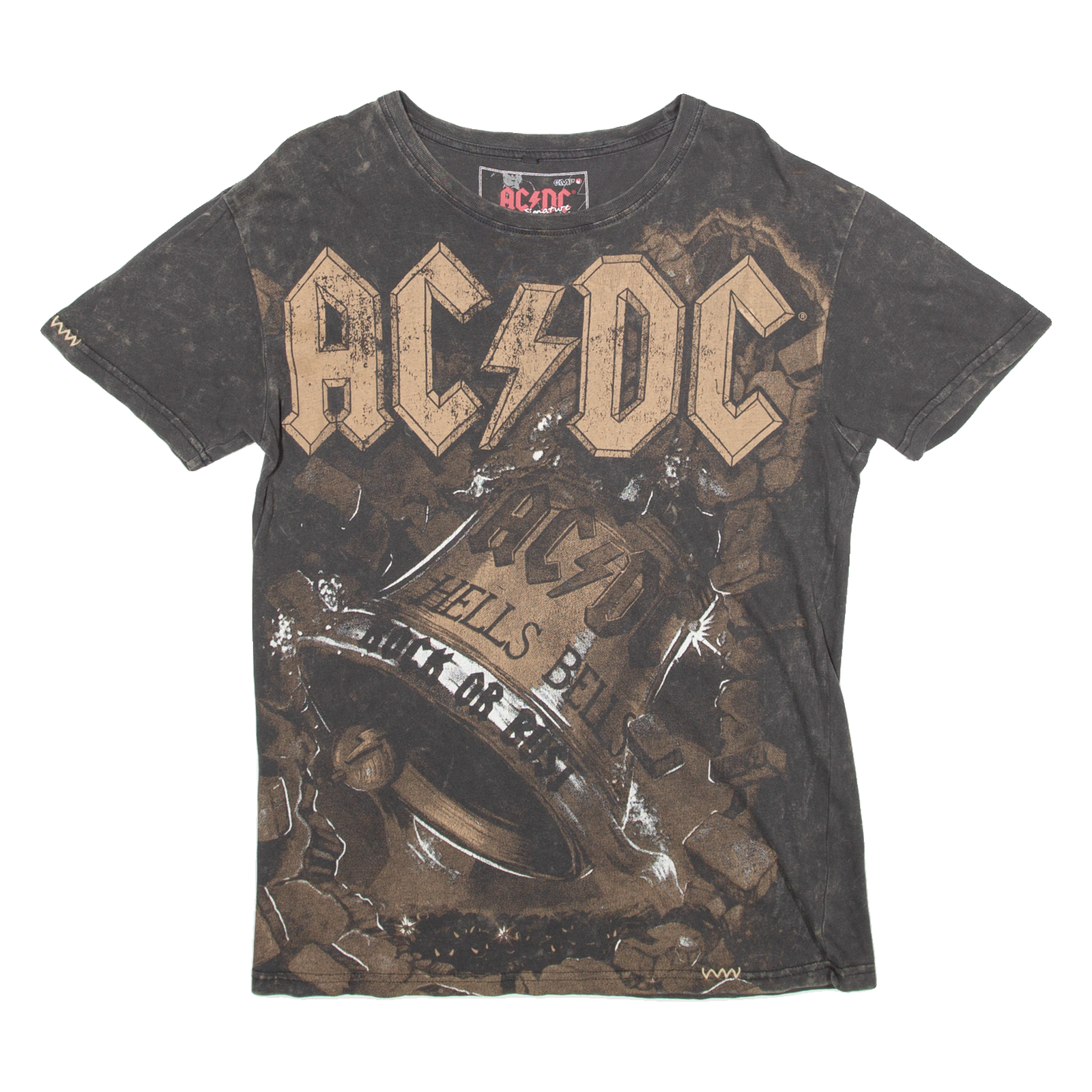 AC/DC Mens Band T-Shirt Brown S Refurbished - N/A refurbished available on Cerqular