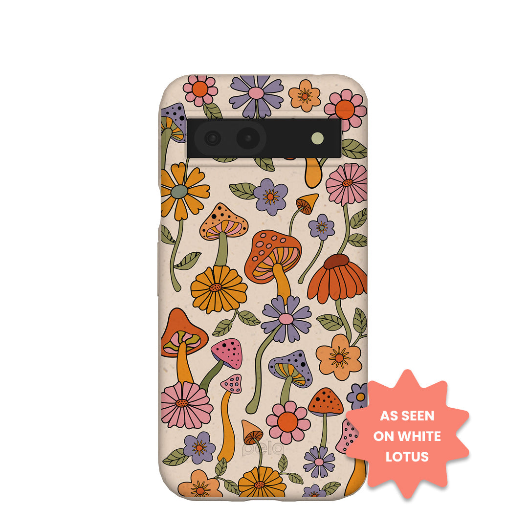 Seashell Shrooms and Blooms Google Pixel 8a Case Refurbished - Pela Case refurbished available on Cerqular