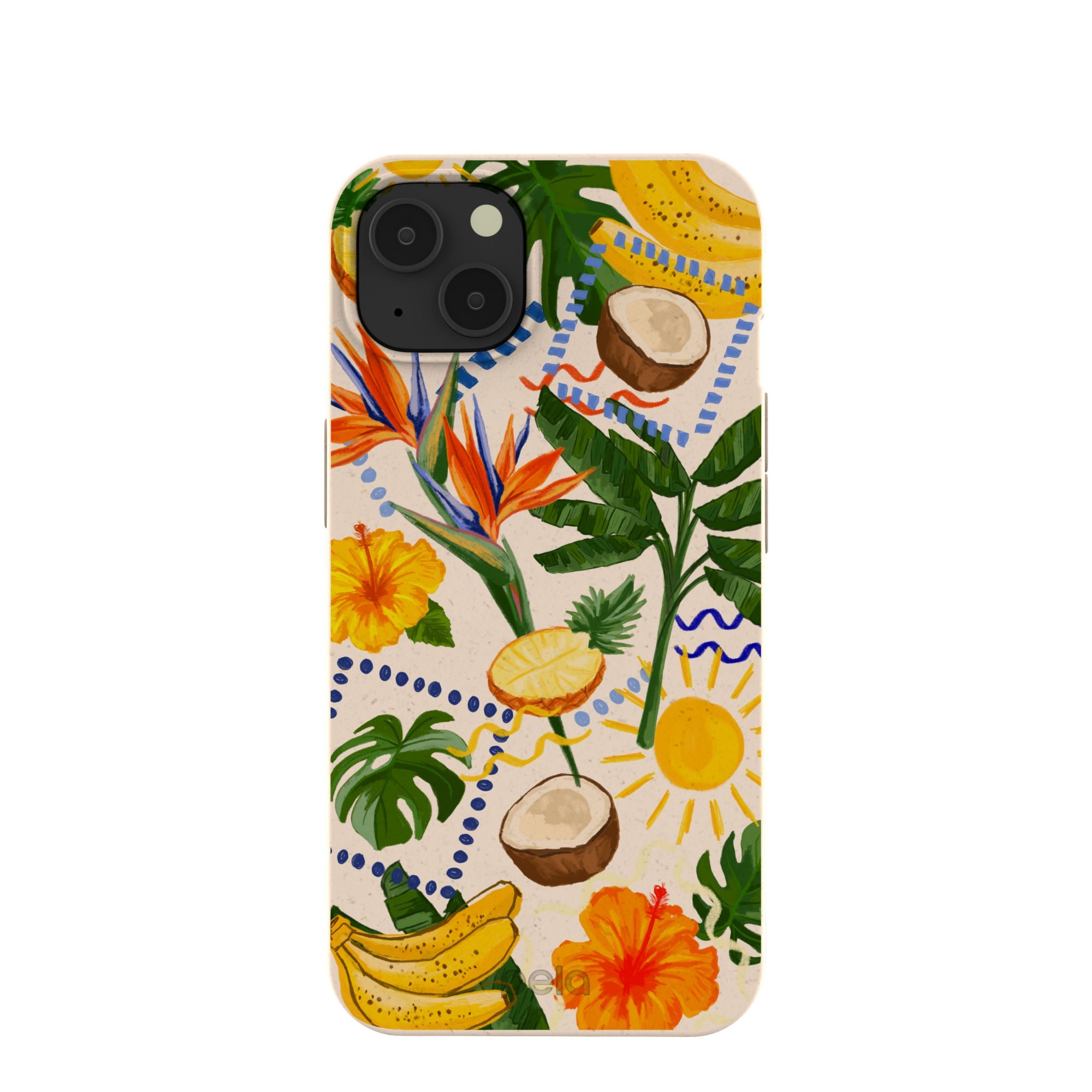 Seashell Tropics iPhone 13 Case Refurbished - Pela Case refurbished available on Cerqular
