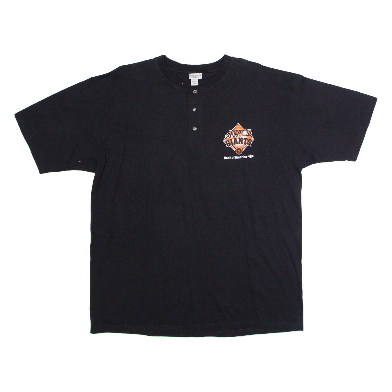 ANVIL San Francisco Junior Giants #28 Mens T-Shirt Black USA Button Neck XL Refurbished - N/A refurbished available on Cerqular