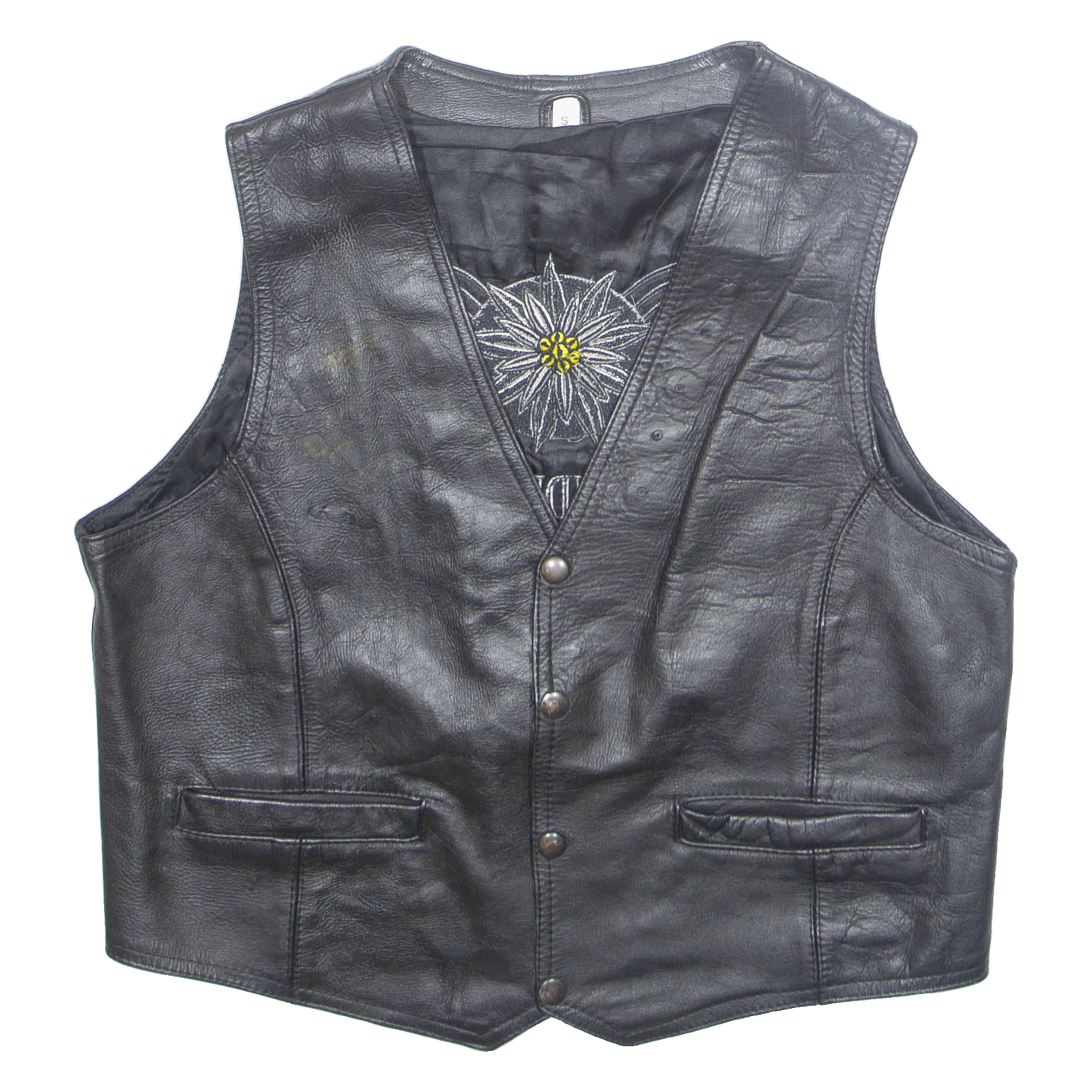 EDELWEISS RIDERS& FRIENDS Mens Biker Waistcoat Black Leather S Refurbished - N/A refurbished available on Cerqular