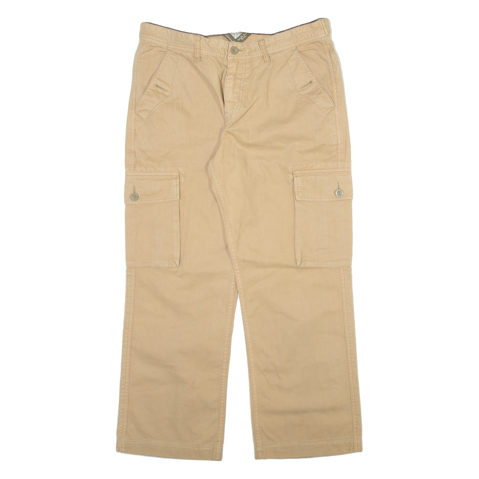COLONIAL Cargo Mens Trousers Beige Relaxed Straight W33 L27 Refurbished - N/A refurbished available on Cerqular