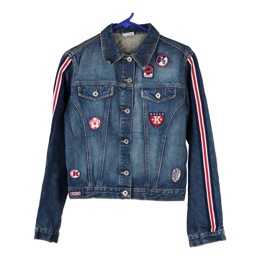 Kocca Patchwork Unbranded Denim Jacket - Small Dark Wash Cotton Refurbished - Thrifted (note: this is a term often used to describe second- refurbished available on Cerqular