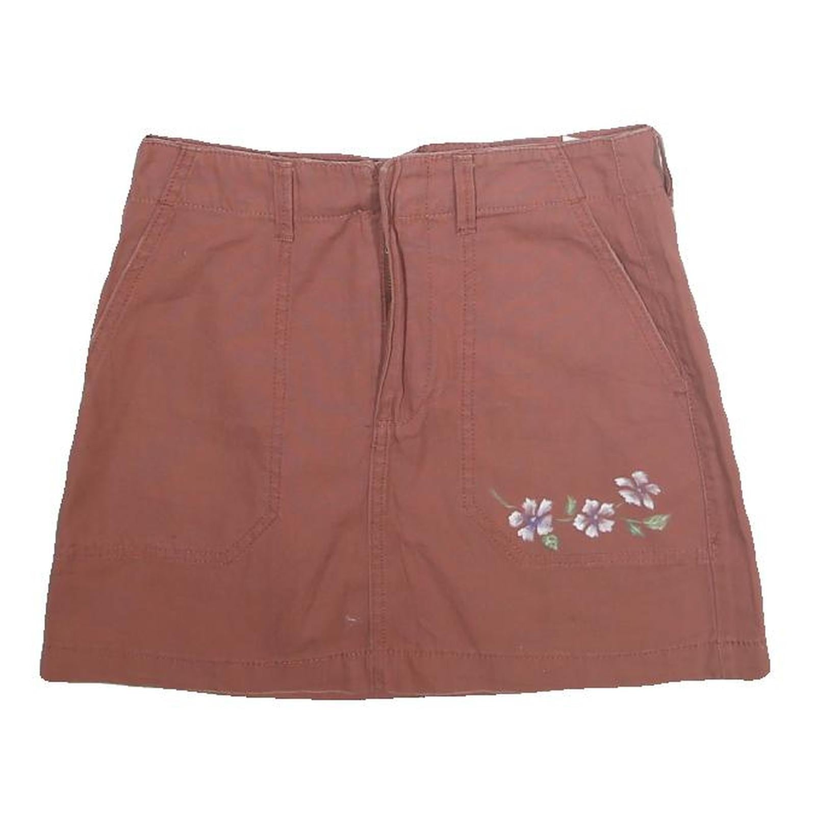 INDIGO REIN Womens Rust Floral Embroidered Mini Cotton Skirt Size S Casual Refurbished - N/A refurbished available on Cerqular