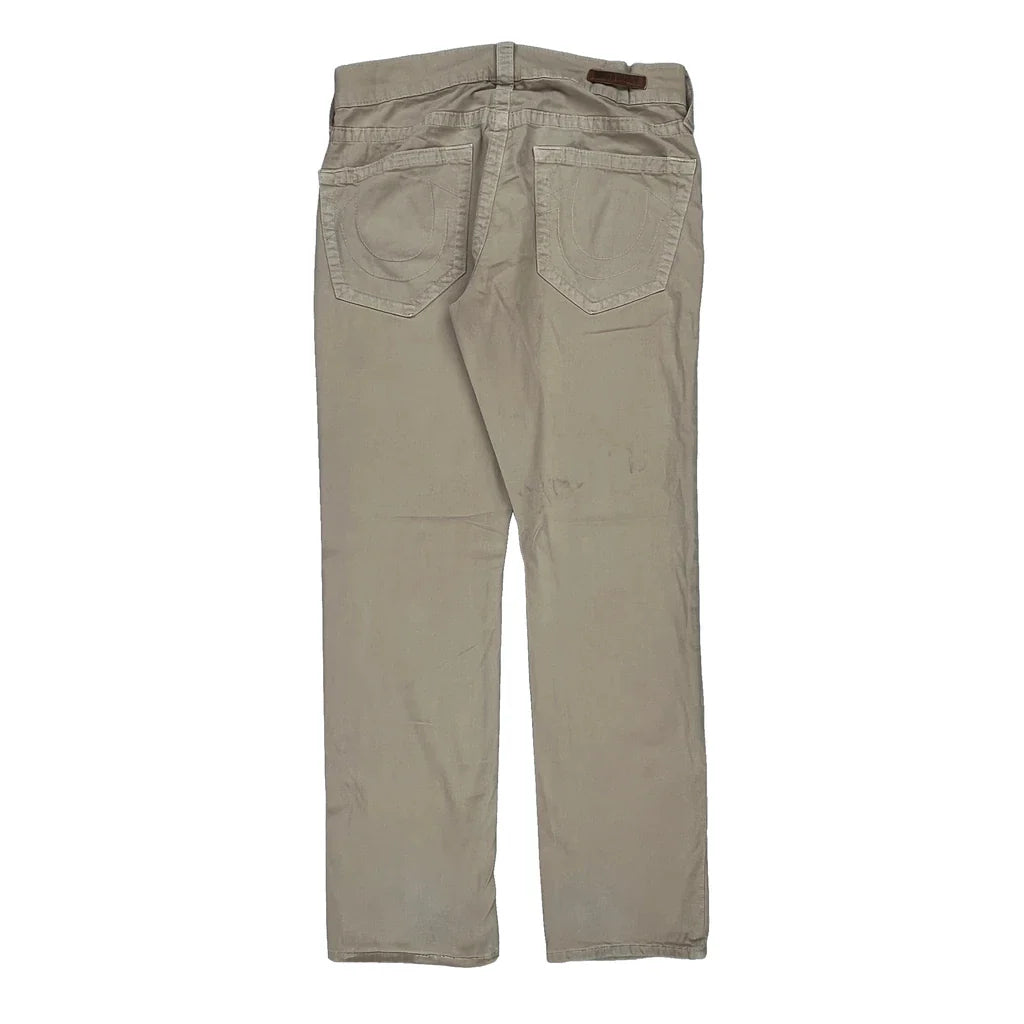 True Religion Jeans - 30W 30L Beige Cotton Refurbished - Thrifted (note: this is a term often used to describe second- refurbished available on Cerqular