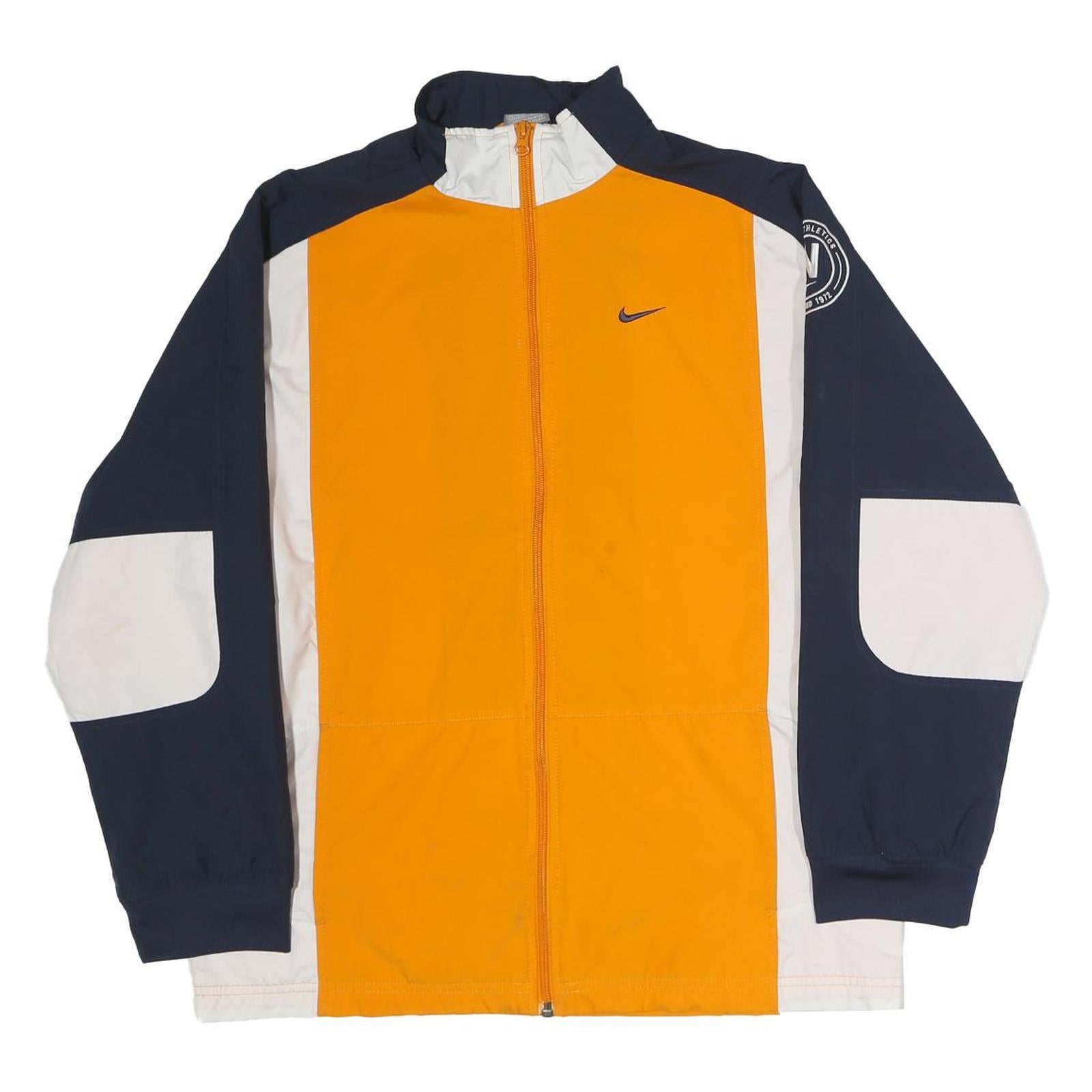 NIKE Mens Orange & Navy Athletic Zip Polyester Jacket XL Colourblock Casual Refurbished - N/A refurbished available on Cerqular