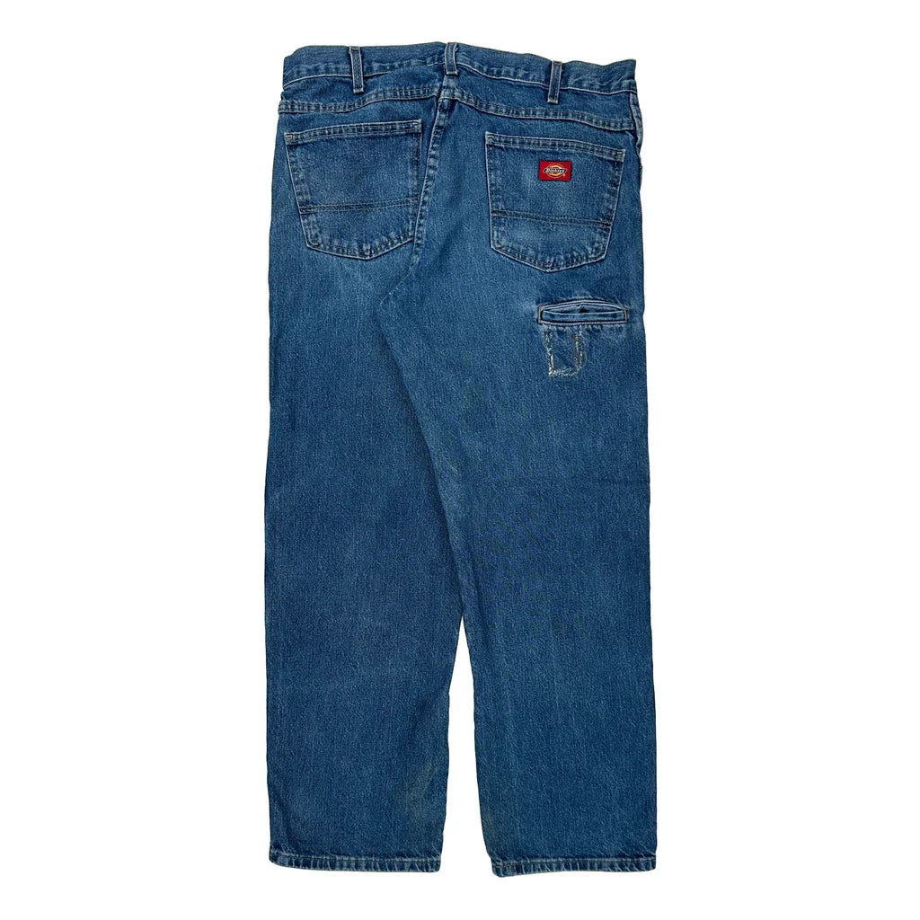 Dickies Double Knee Carpenter Jeans - 34W 30L Blue Cotton Refurbished - Thrifted (note: this is a term often used to describe second- refurbished available on Cerqular