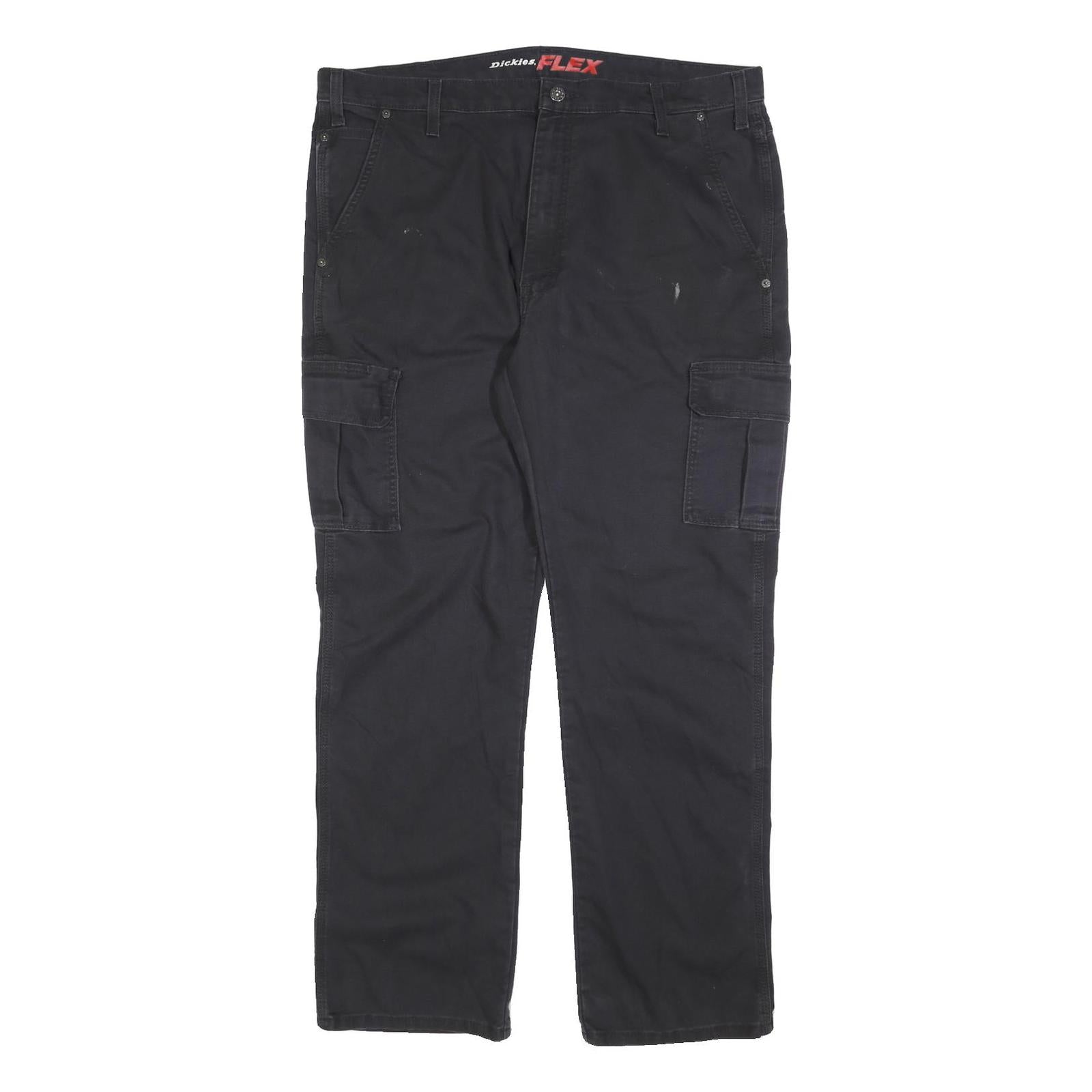DICKIES Mens Relaxed Black Cargo Trousers W40 L32 Cotton Blend Zip Pockets Refurbished - N/A refurbished available on Cerqular