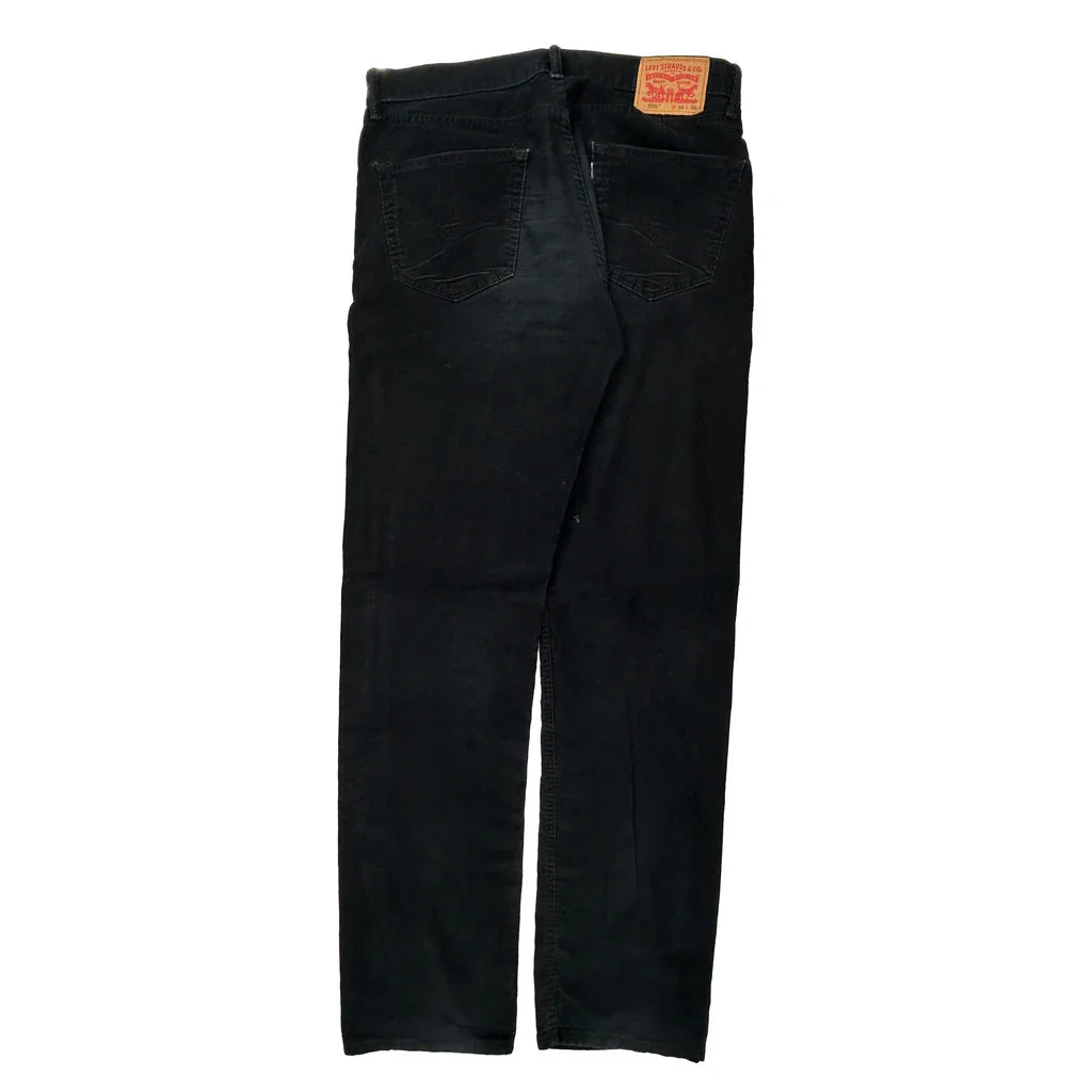 Levis Cord Trousers - 35″ Waist Black Cotton Refurbished - Thrifted (note: this is a term often used to describe second- refurbished available on Cerqular
