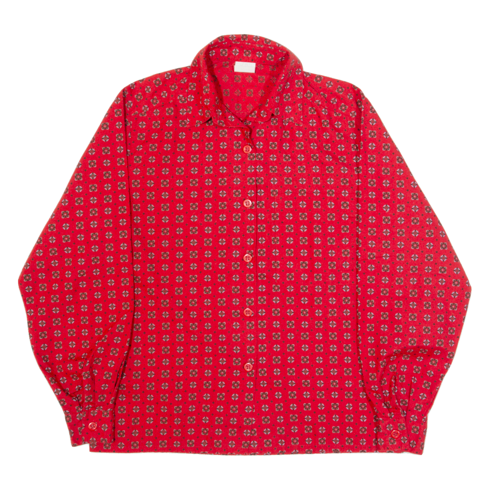 Mens Shirt Red 90s Spotted Long Sleeve M Refurbished - N/A refurbished available on Cerqular