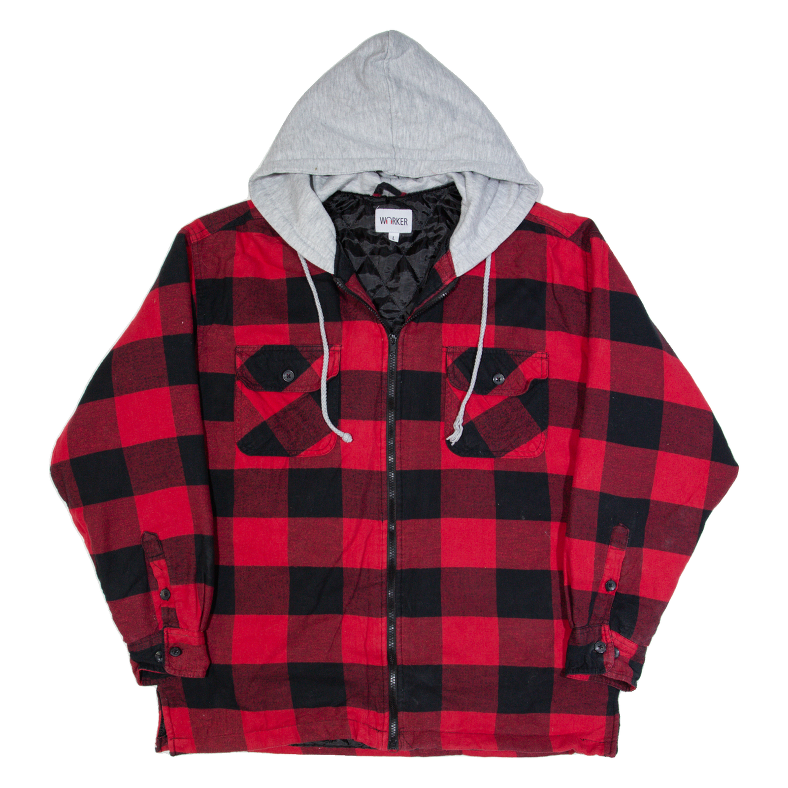 Buy WORKER Mens Lumberjack Jacket Red Hooded Check L Refurbished - $29.89 WORKER Mens Lumberjack Jacket Red Hooded Check L Refurbished - N/A refurbished available on Cerqular