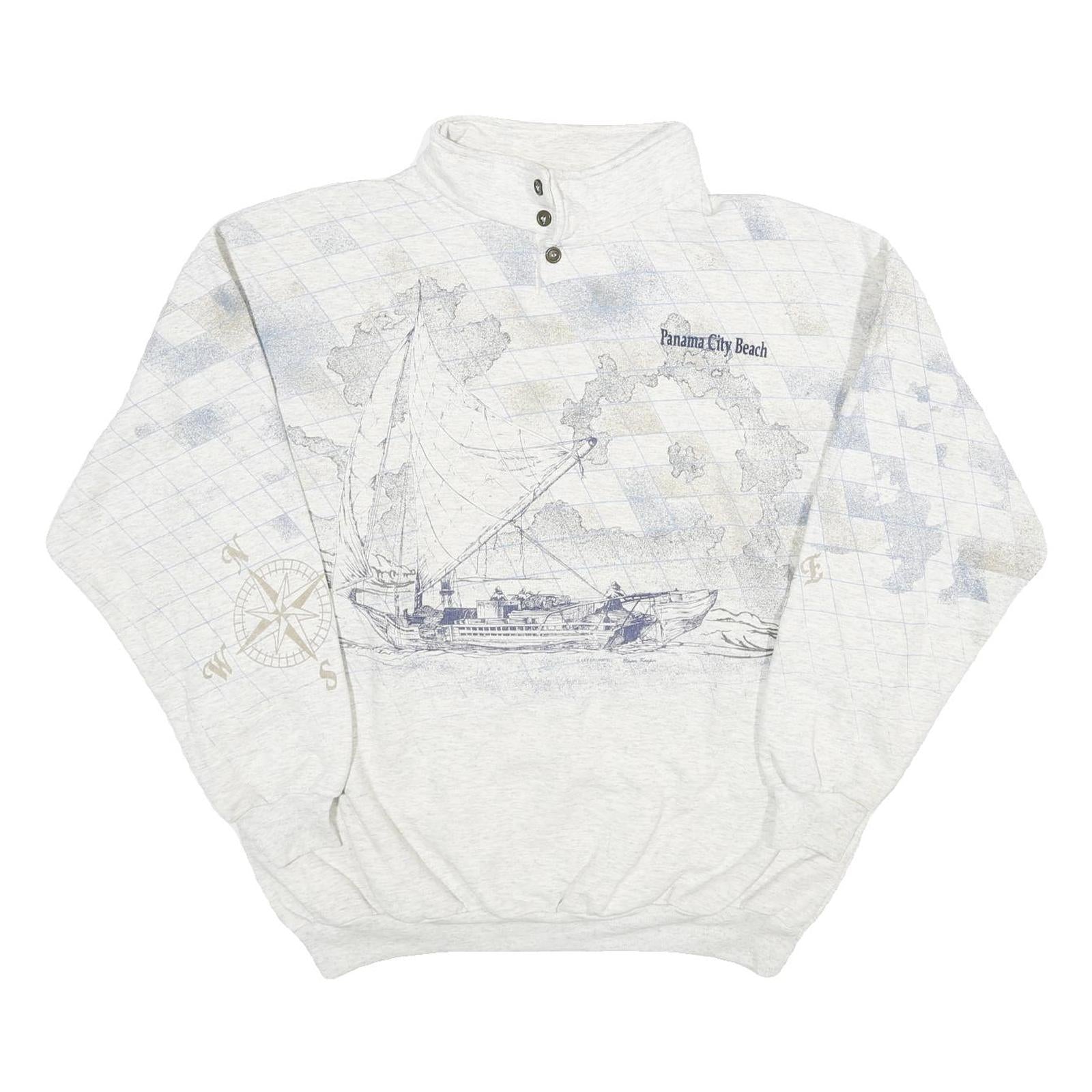Buy Mens White Cotton Blend Panama City Beach Pullover Sweatshirt XL Nautical Design Refurbished - $23.39 Mens White Cotton Blend Panama City Beach Pullover Sweatshirt XL Nautical Design Refurbished - N/A refurbished available on Cerqular