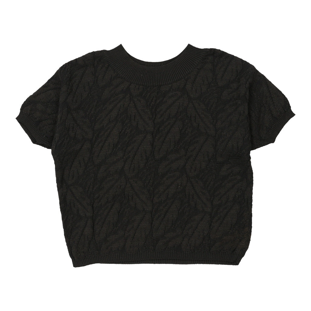 Benetton Top - Large Black Cotton Refurbished - Thrifted (note: this is a term often used to describe second- refurbished available on Cerqular
