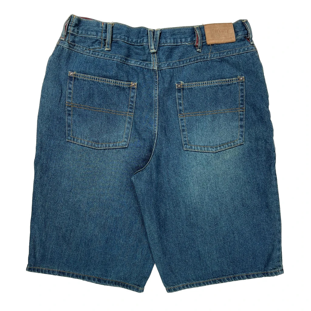 Steve & Barry Denim Shorts - 36W 11L Blue Cotton Refurbished - Thrifted (note: this is a term often used to describe second- refurbished available on Cerqular