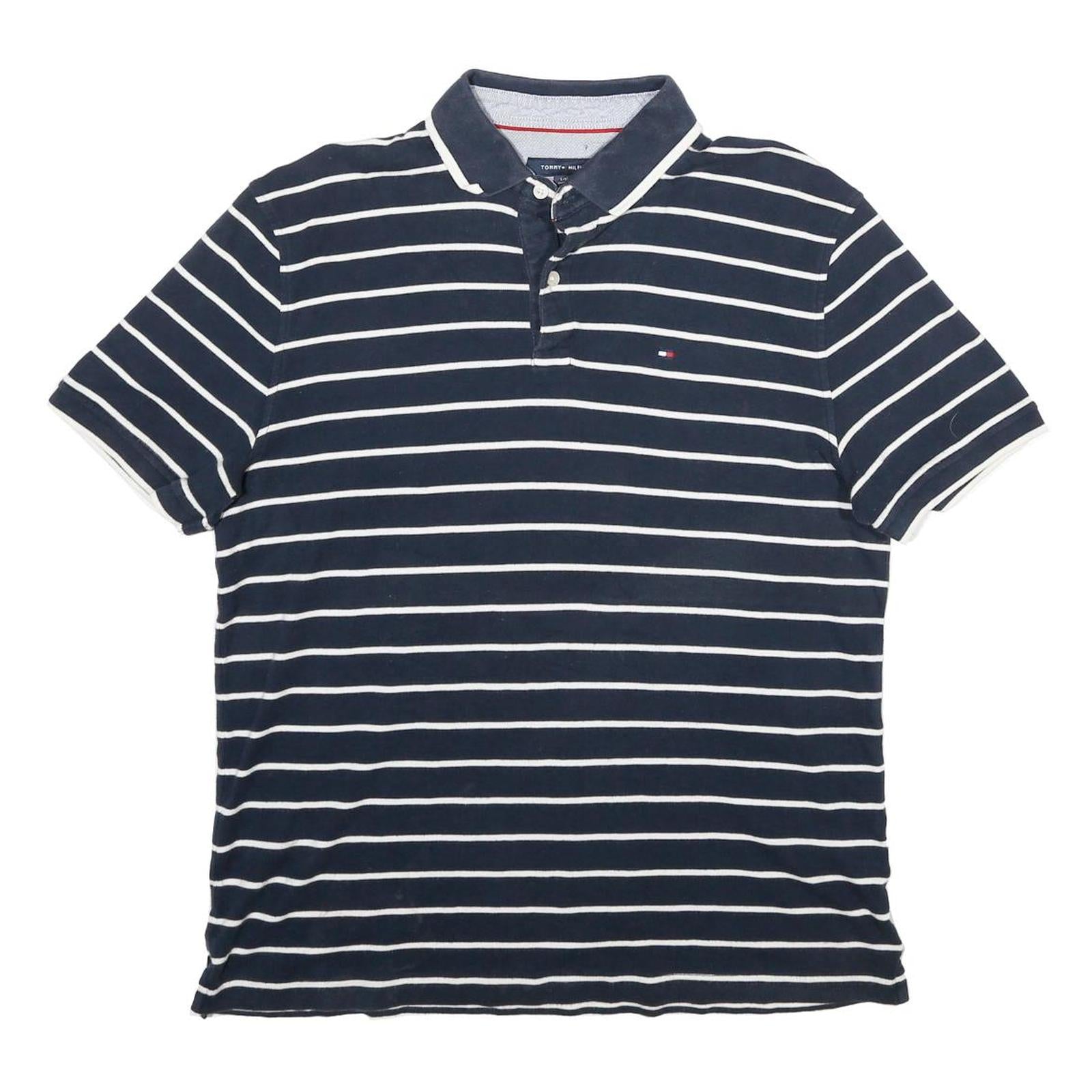 Buy TOMMY HILFIGER Mens Navy Blue & White Striped Polo Shirt Short Sleeve L Cotton Refurbished - $38.99 TOMMY HILFIGER Mens Navy Blue & White Striped Polo Shirt Short Sleeve L Cotton Refurbished - N/A refurbished available on Cerqular