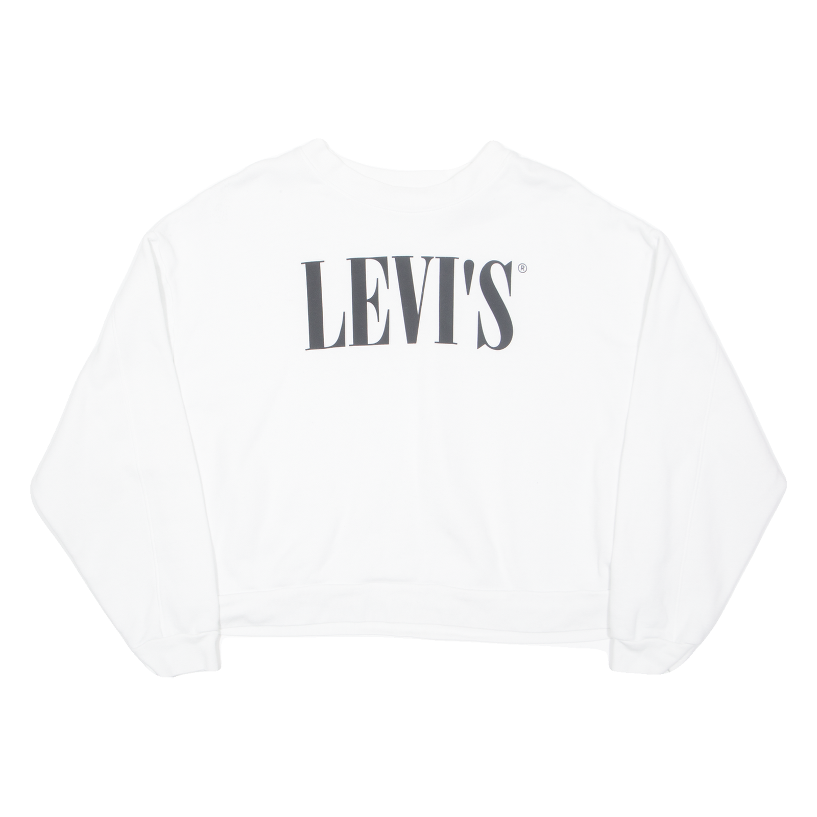 LEVI'S Cropped Womens Sweatshirt White M Refurbished - N/A refurbished available on Cerqular