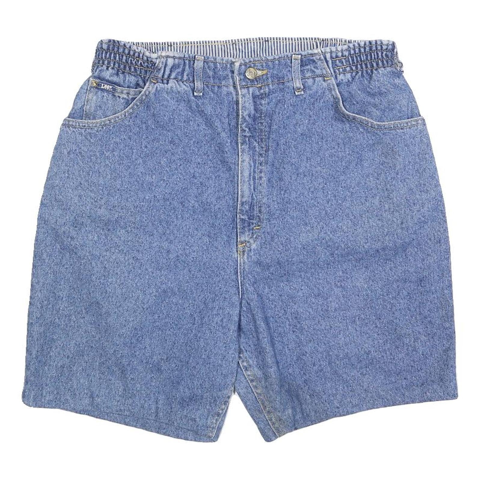 LEE Womens Denim Blue Casual Shorts M W32 Elastic Waistband Vintage Style Refurbished - N/A refurbished available on Cerqular