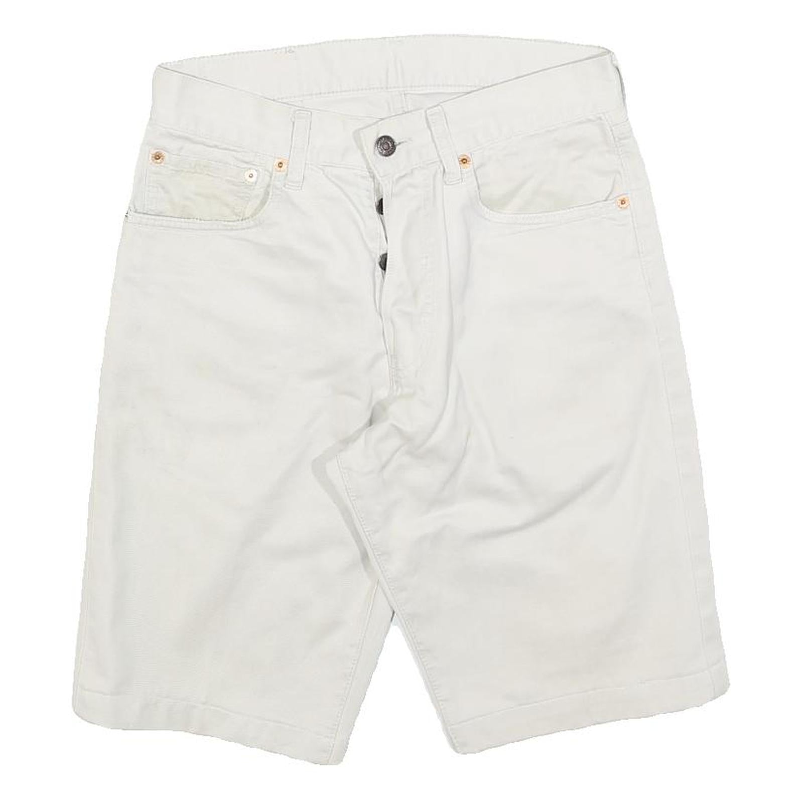 LEVI'S Mens White Denim Casual Shorts S W29 Button Fly Summer Wear Refurbished - N/A refurbished available on Cerqular