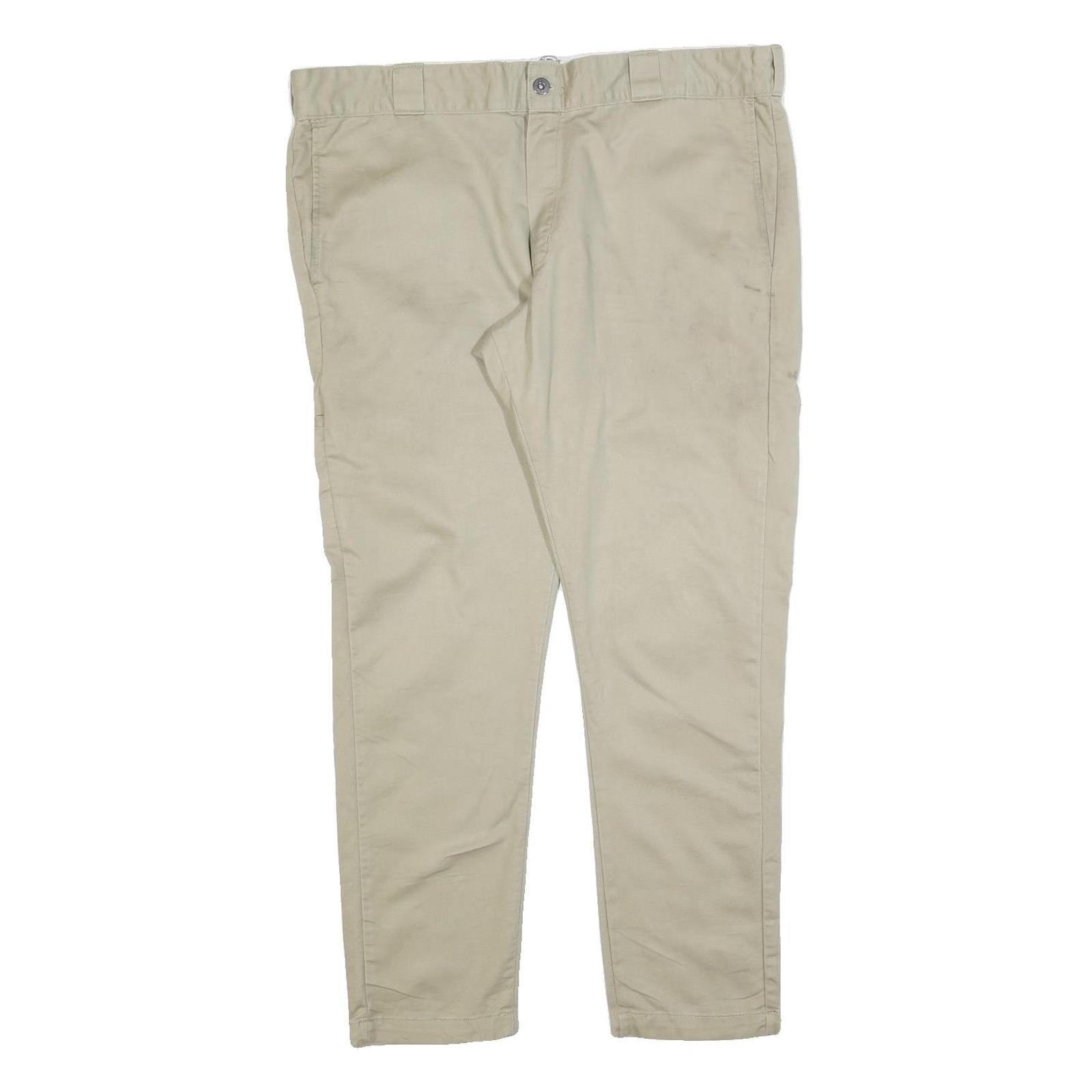 DICKIES Mens Slim Beige Cotton Blend Zip Trousers W36 L30 Casual Workwear Refurbished - N/A refurbished available on Cerqular