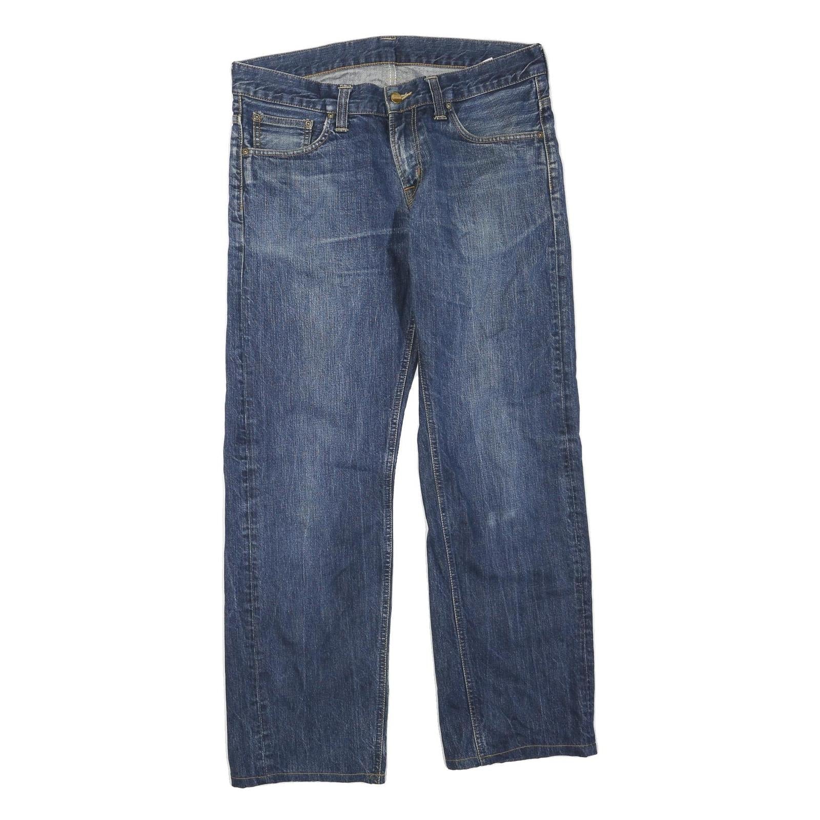 CARHARTT Womens Jeans Blue Regular Straight Denim Medium W34 L30 Workwear Refurbished - N/A refurbished available on Cerqular