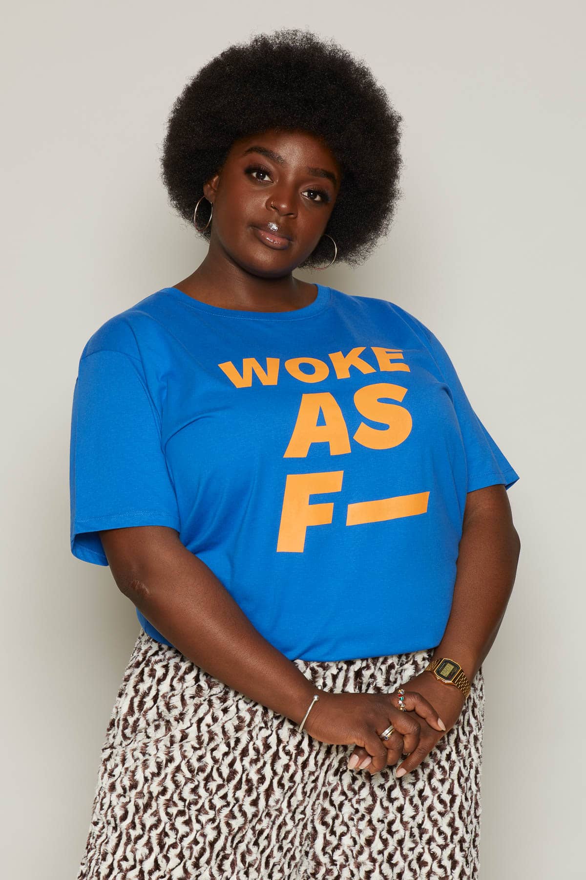 Buy Woke As F T-Shirt (Blue) | size: 3XL Refurbished - $42.00 Woke As F T-Shirt (Blue) | size: 3XL Refurbished - N/A refurbished available on Cerqular