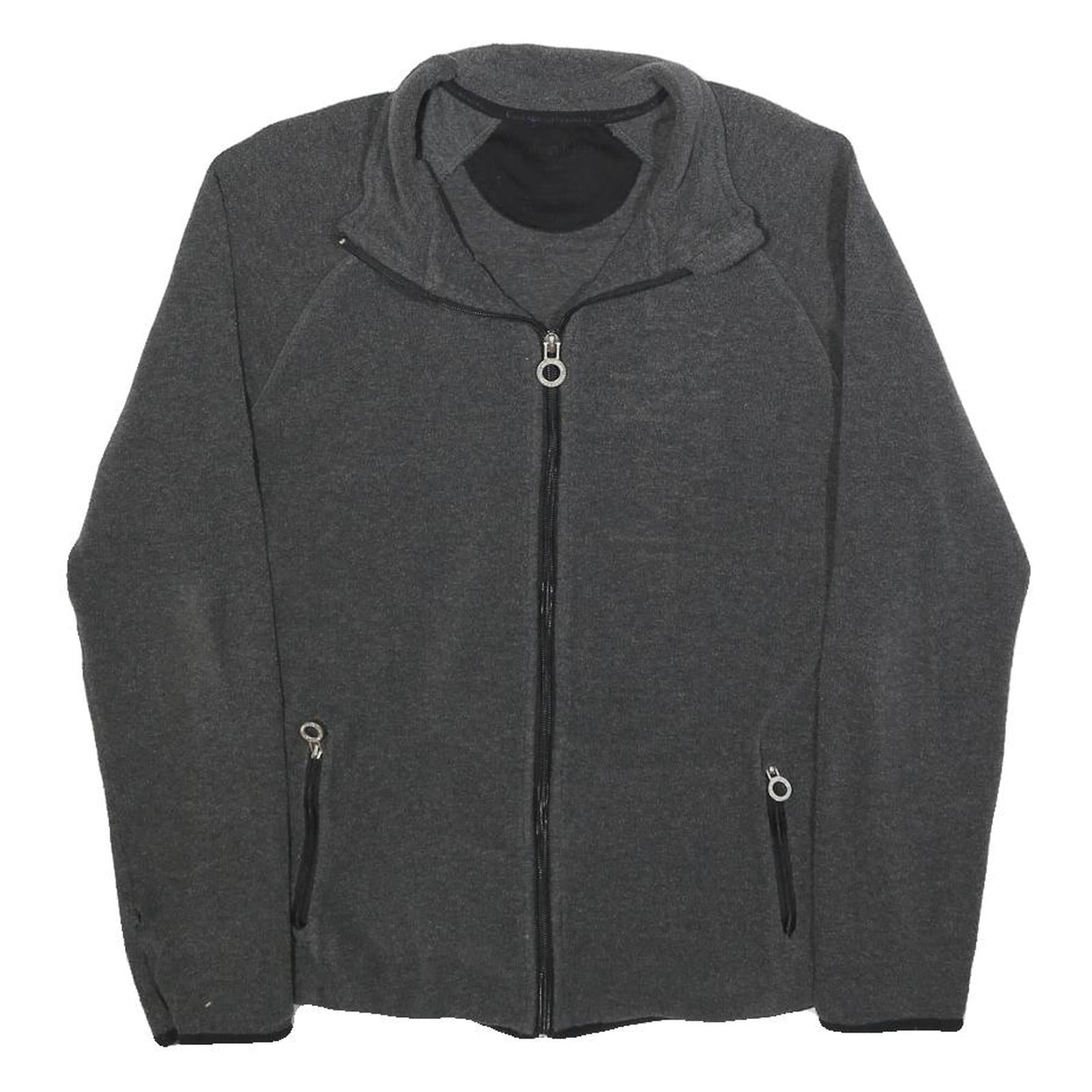CALVIN KLEIN PERFORMANCE Womens Grey Zip Jacket L Polyester Plain Fitness Refurbished - N/A refurbished available on Cerqular