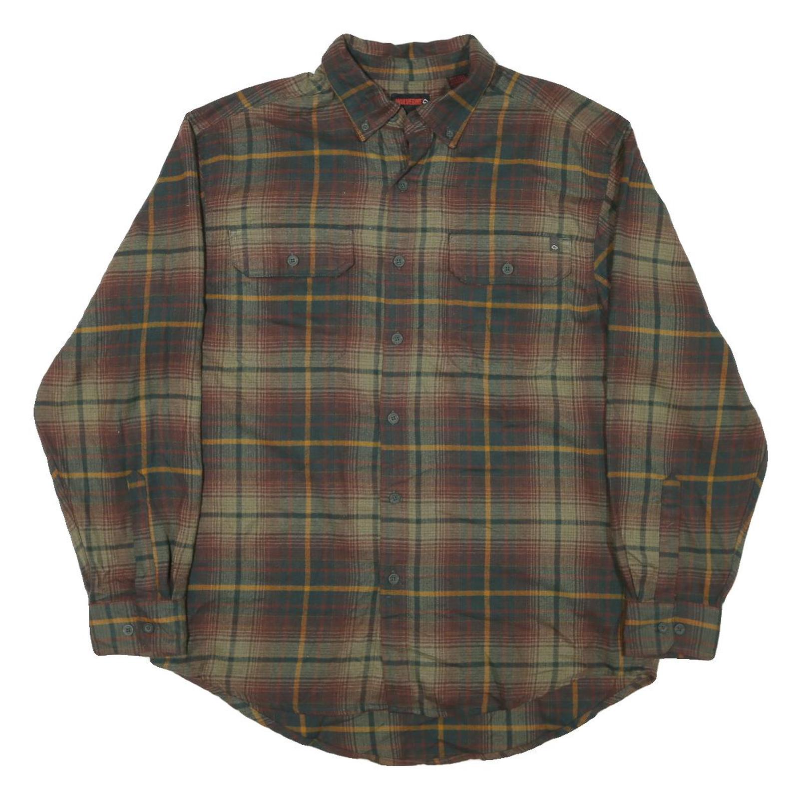 Buy WOLVERINE Mens Green Brown Plaid Shirt L Cotton Blend Casual Button-Down Refurbished - $32.49 WOLVERINE Mens Green Brown Plaid Shirt L Cotton Blend Casual Button-Down Refurbished - N/A refurbished available on Cerqular