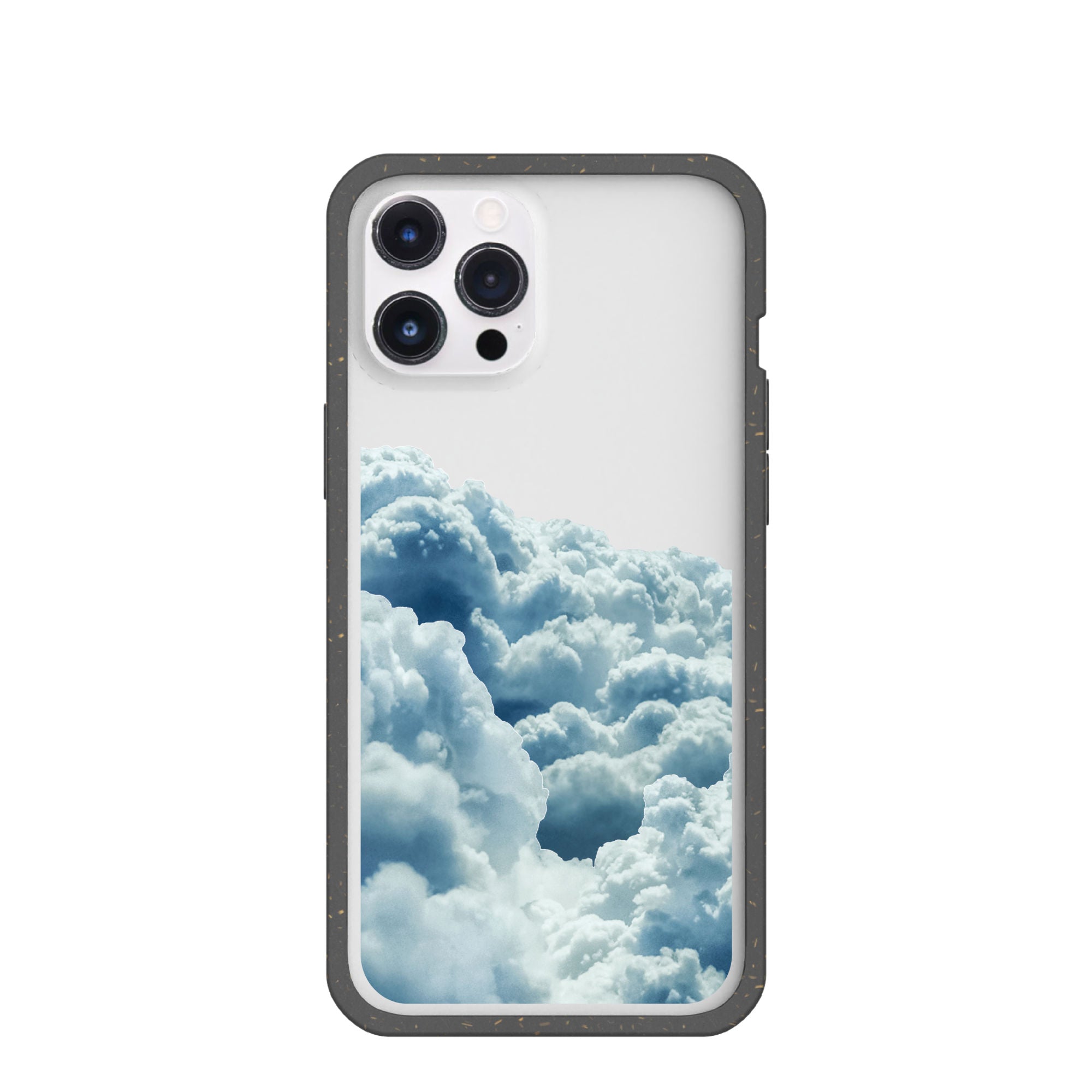 Clear Above the Clouds iPhone 12 Pro Max Case With Black Ridge Refurbished - Pela Case refurbished available on Cerqular