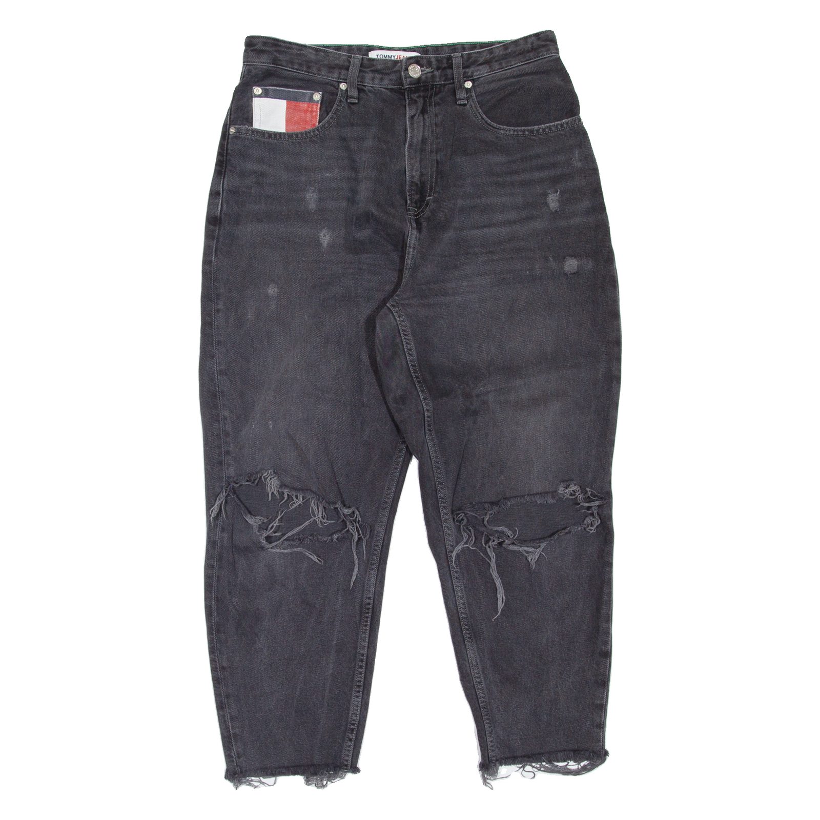 TOMMY JEANS Distressed Womens Jeans Grey Regular Mom W29 L23 Refurbished - N/A refurbished available on Cerqular
