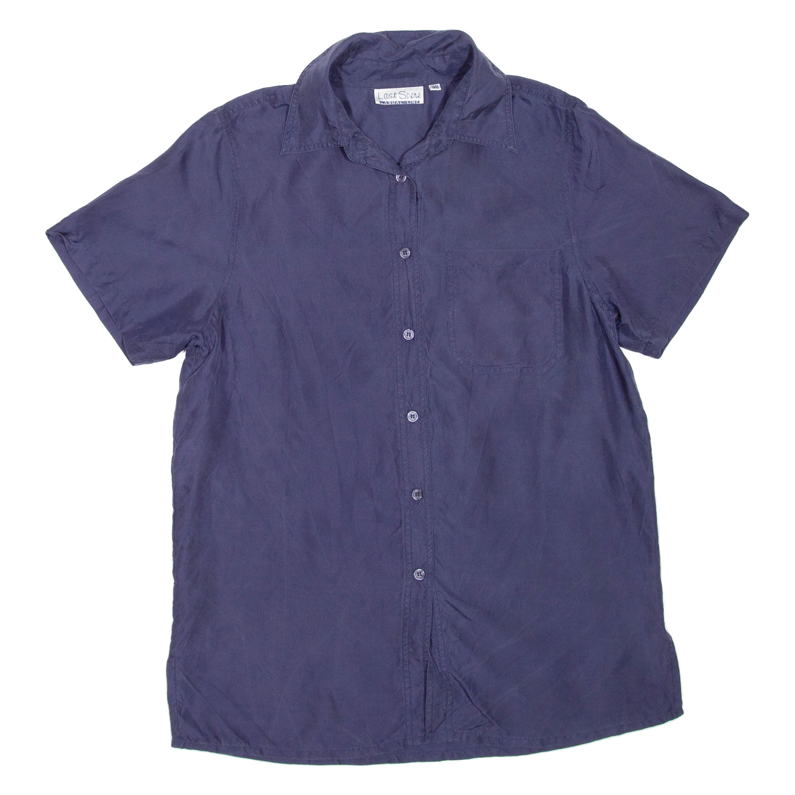 LAST SCENE Womens Shirt Blue Collared M Refurbished - N/A refurbished available on Cerqular