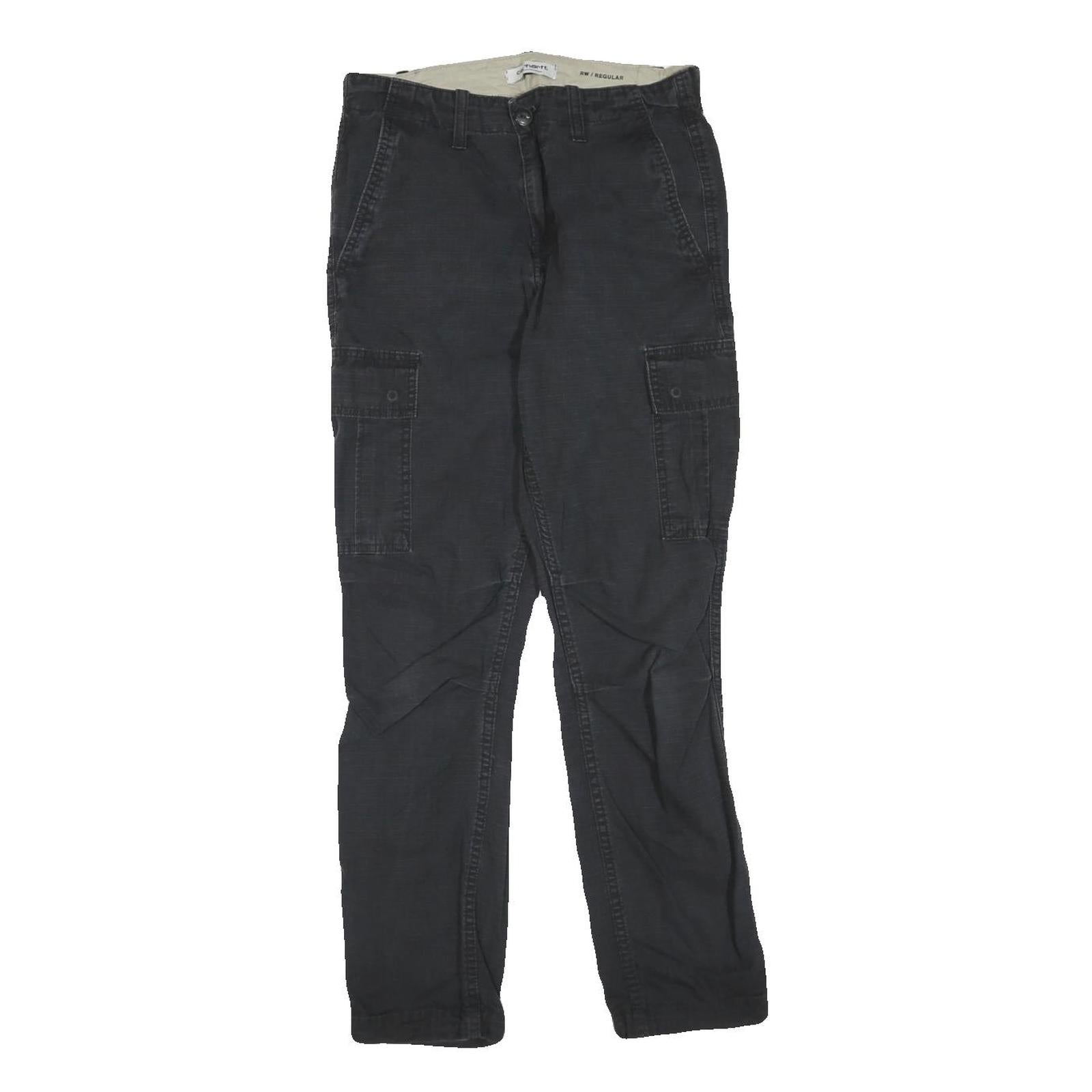 CARHARTT Womens Cotton Blend Black Regular Fit Straight Leg Trousers W28 L28 Refurbished - N/A refurbished available on Cerqular