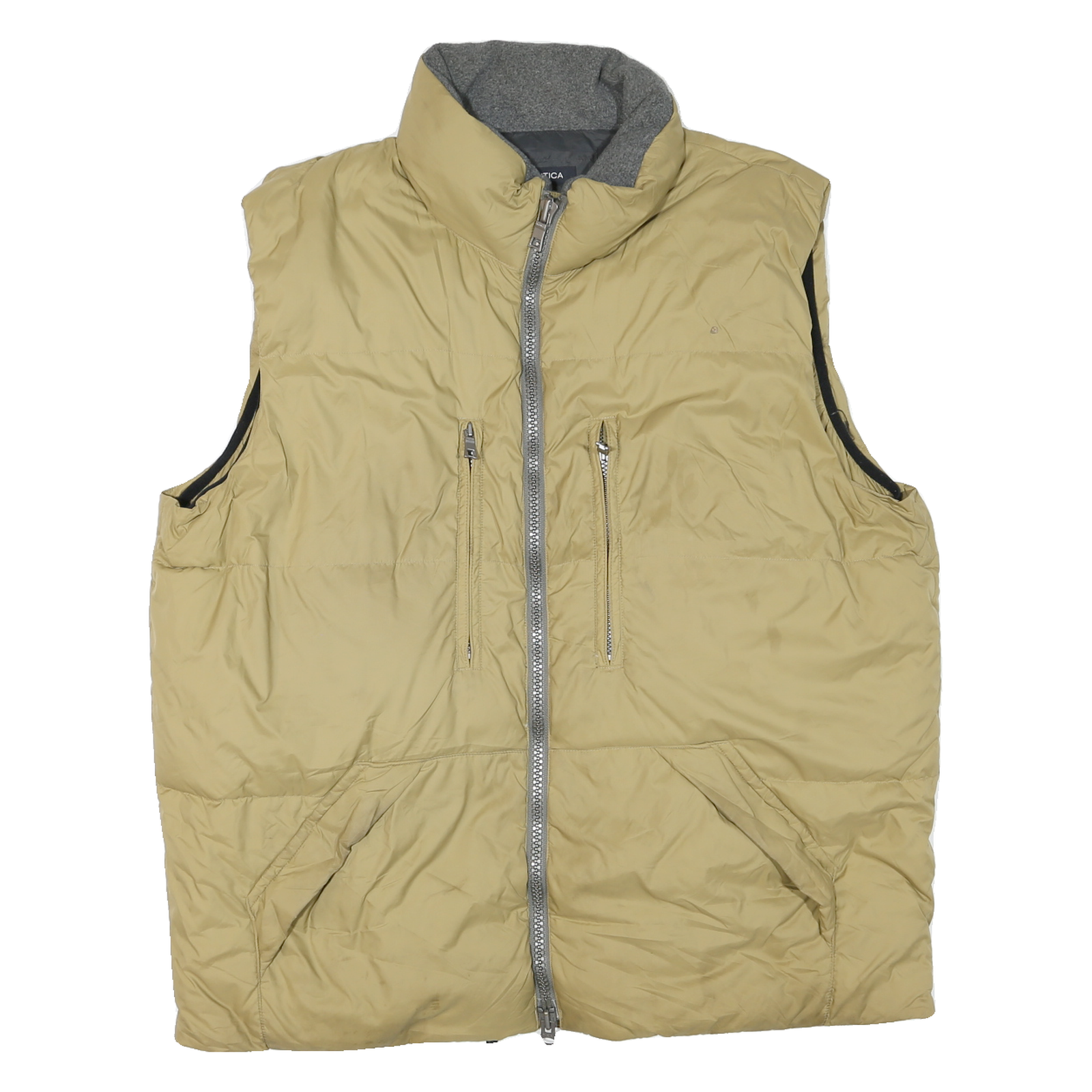 NAUTICA Mens Beige XL Polyester Jacket Sleeveless Zip Outdoor Casual Refurbished - N/A refurbished available on Cerqular