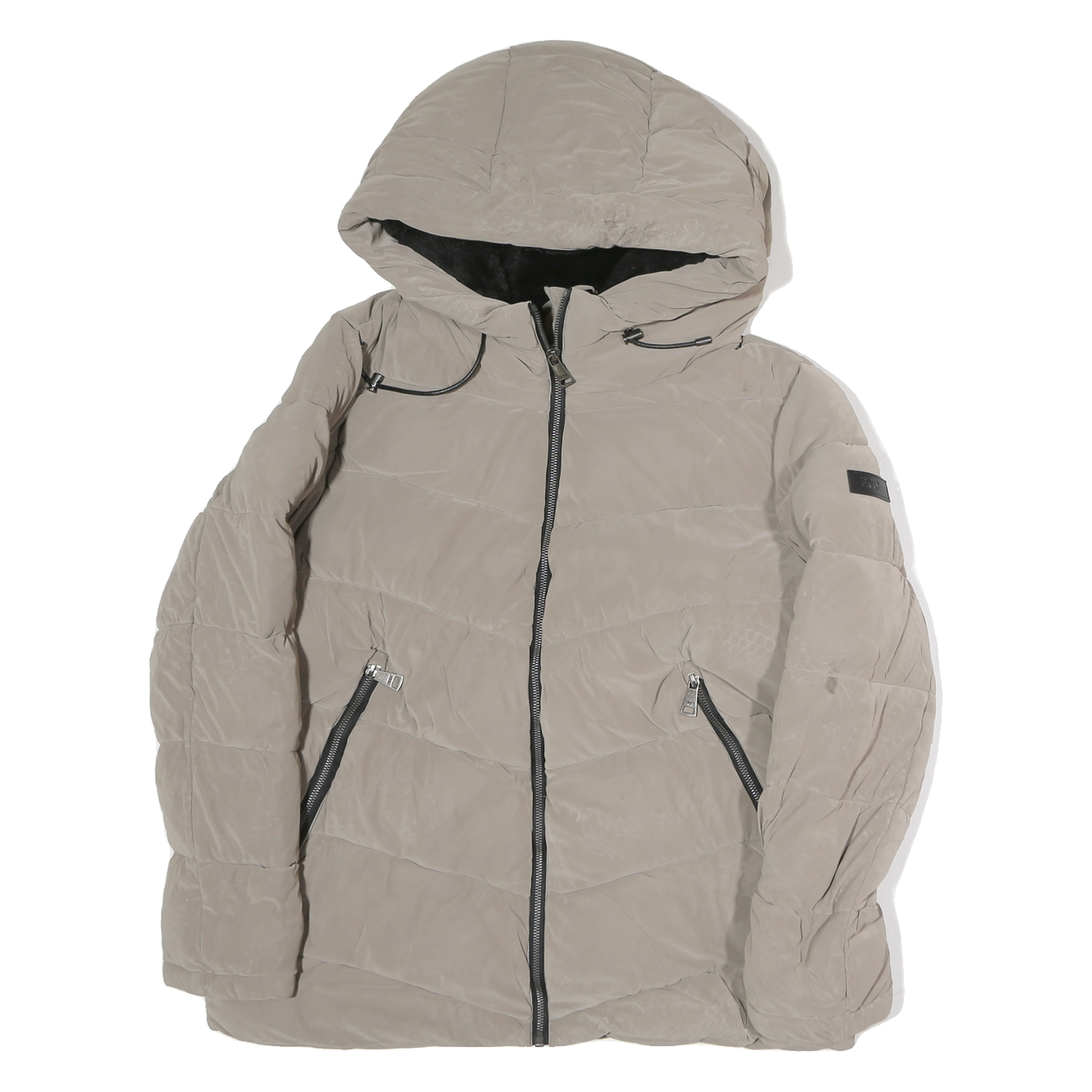 DKNY Womens Beige Jacket M Polyester Blend Plain Hooded Zip Casual Outerwear Refurbished - N/A refurbished available on Cerqular